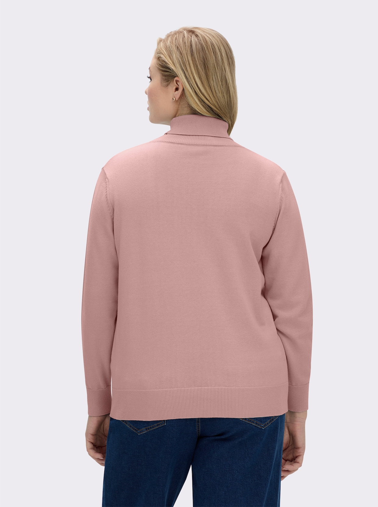 Rollkragenpullover aus reiner Baumwolle - rosenholz