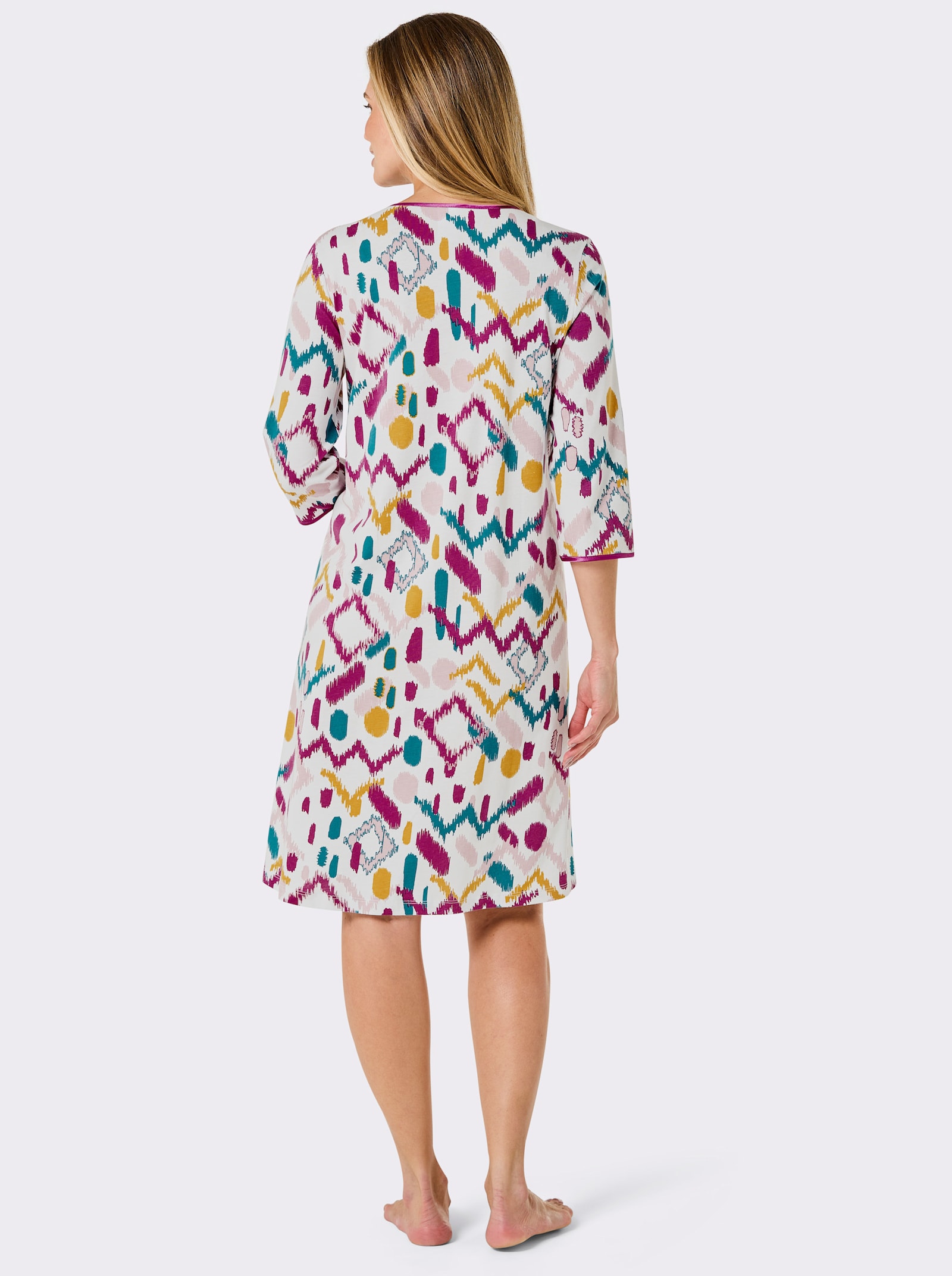 wäschepur Sleepshirt - ecru-magenta-bedruckt