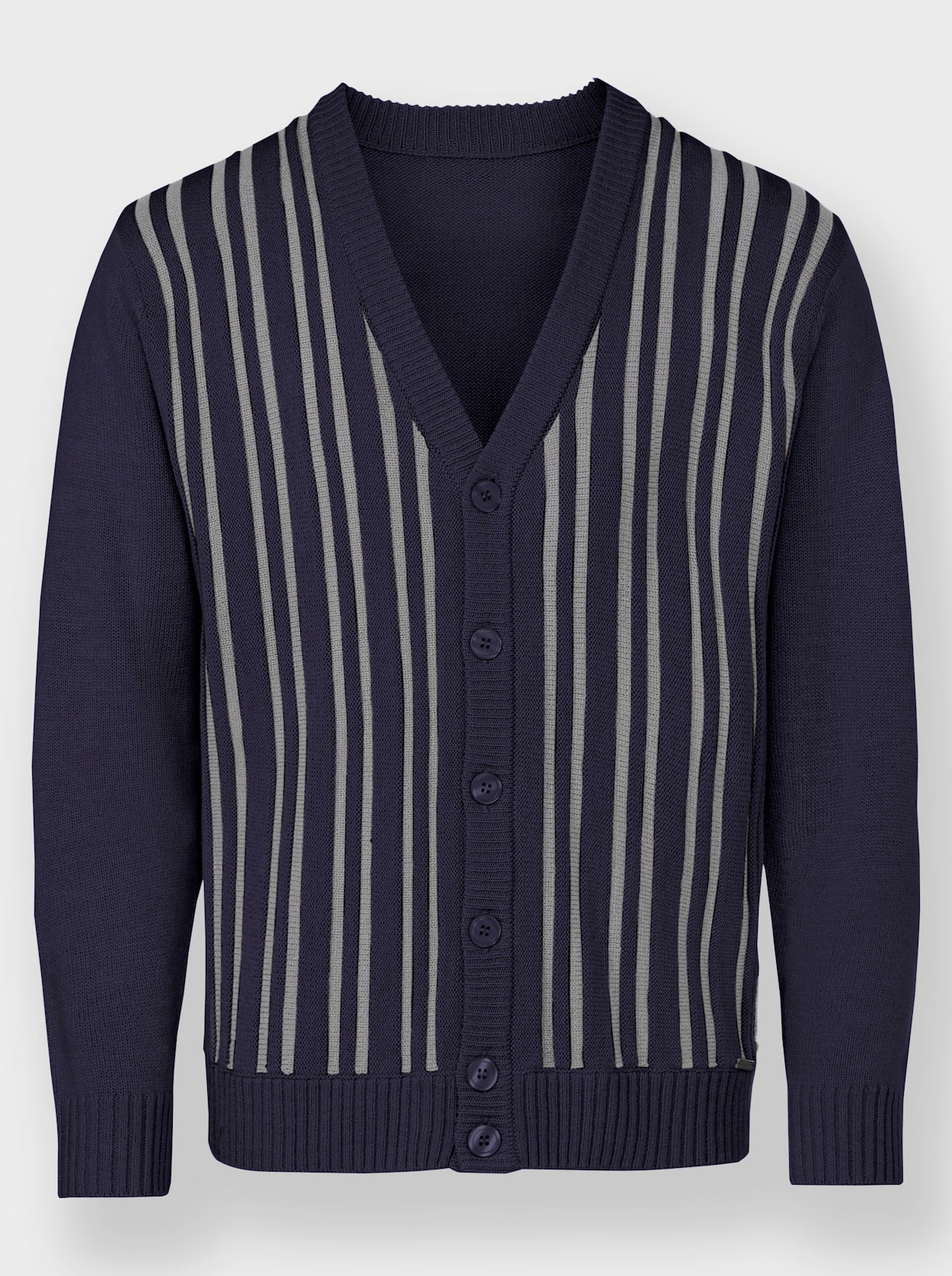 Marco Donati Vest - marine/steengrijs gedessineerd