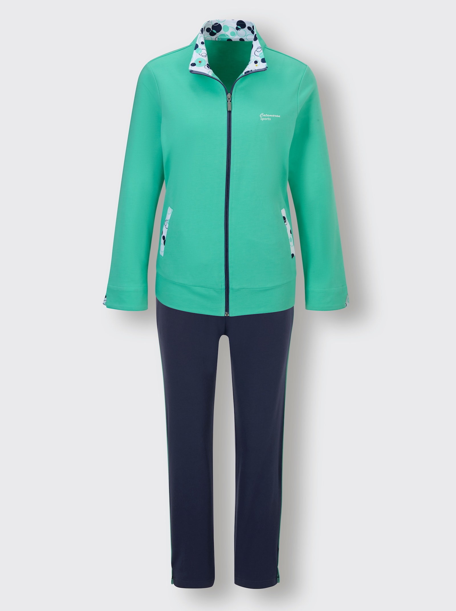 Catamaran Sports Vrijetijdspak met stipjesprint - blauwgroen/marine