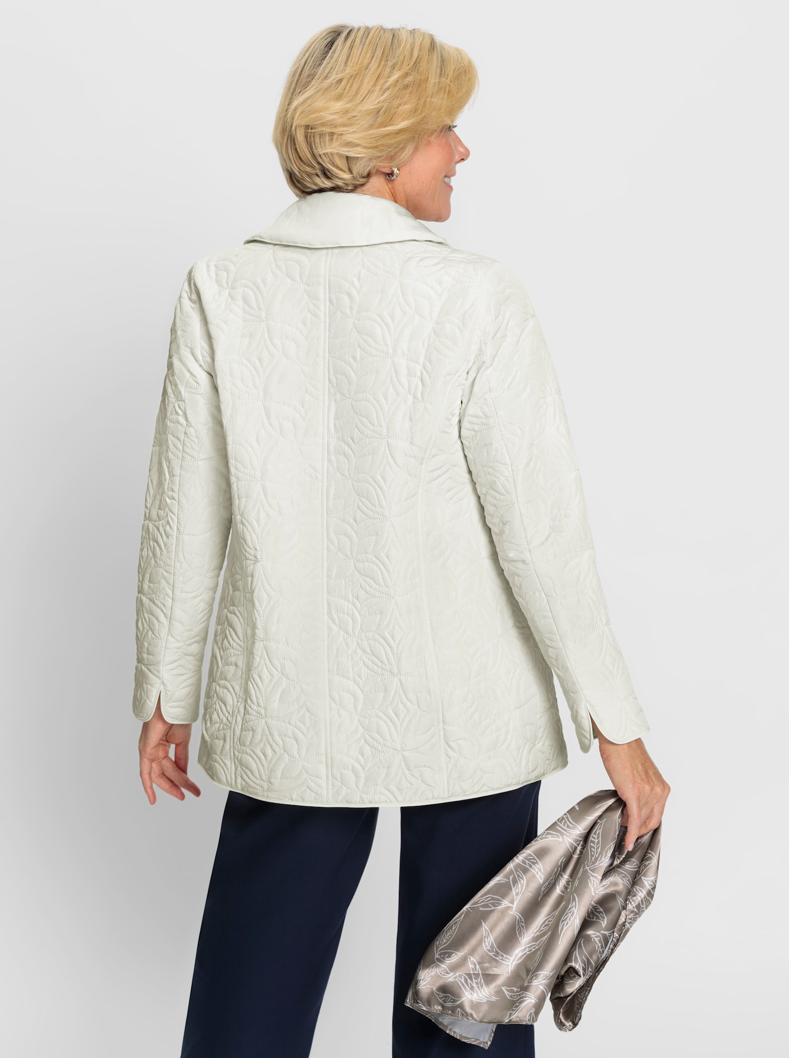 Steppjacke mit Schal - ecru