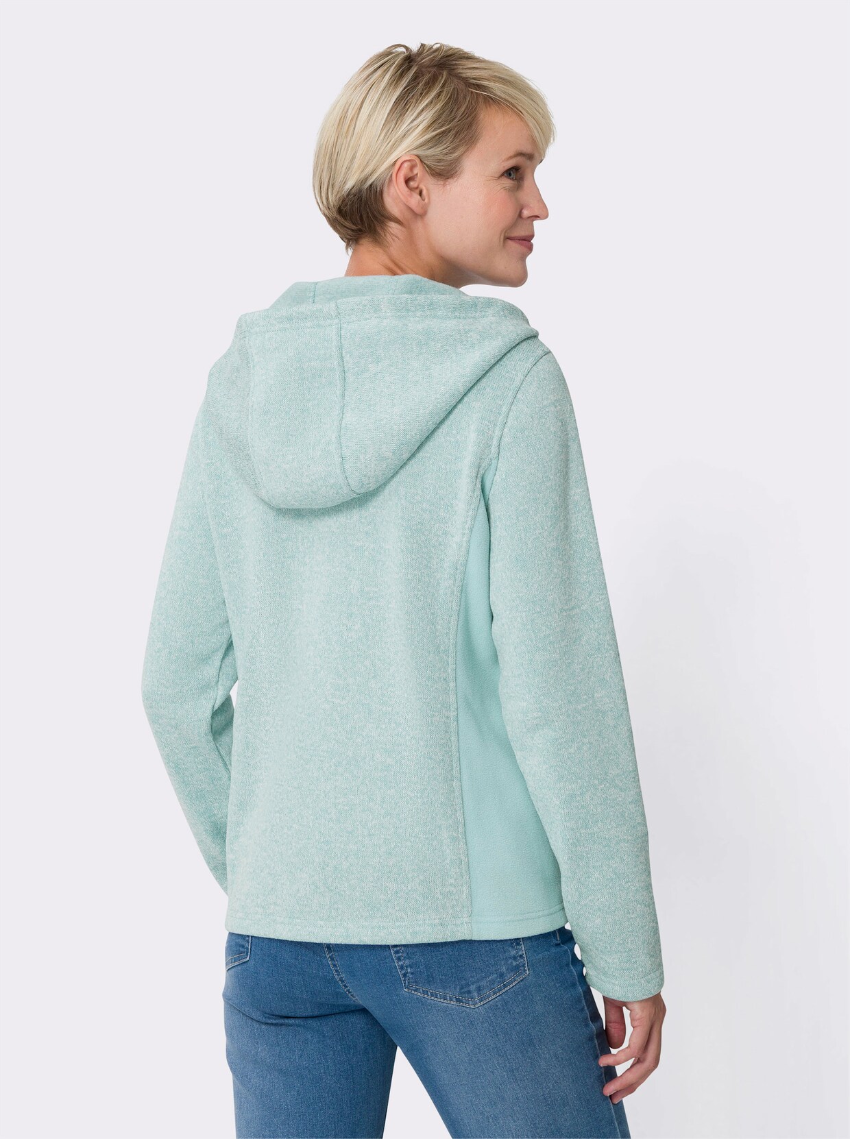 Strickfleece-Jacke - mint-meliert