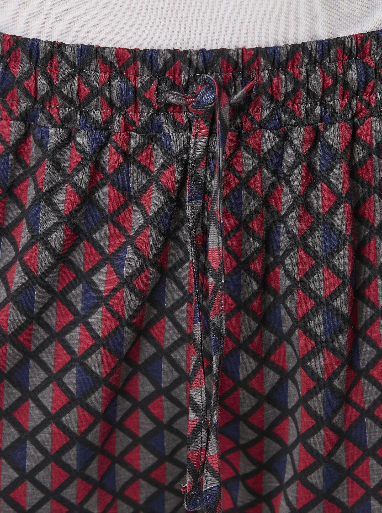 wäschepur men Hose lang - schwarz-dunkelrot-bedruckt