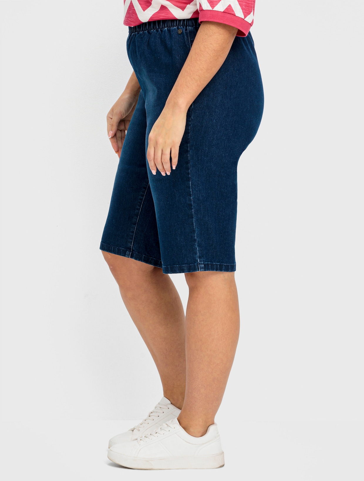 sheego Jeansbermudas - dark blue denim