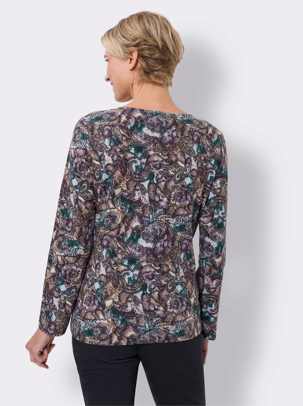 2-in-1-Shirt - schwarz-petrol-bedruckt