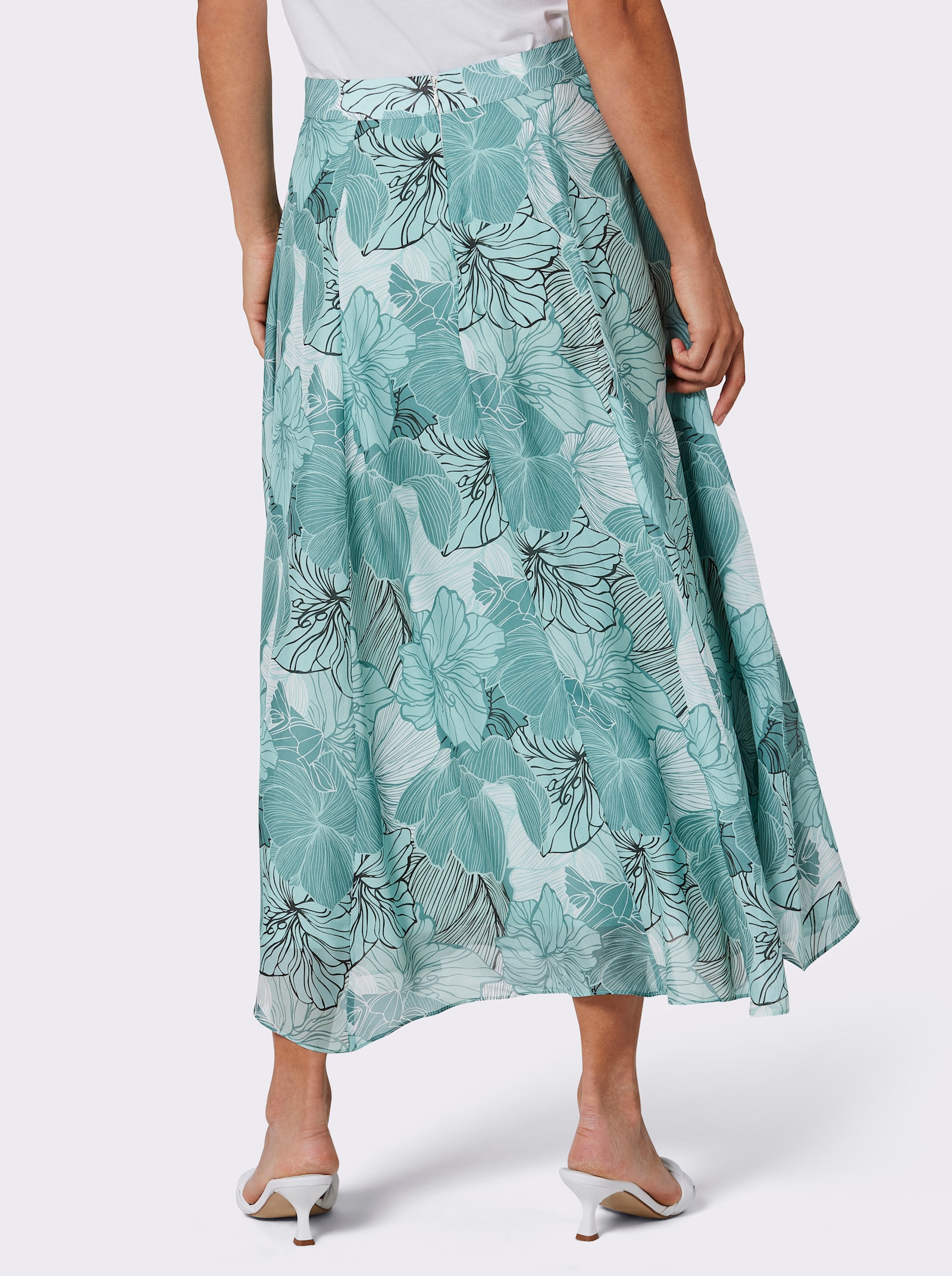 CREATION L PREMIUM Chiffonrock aus reiner Seide - kalkmint-mint-bedruckt