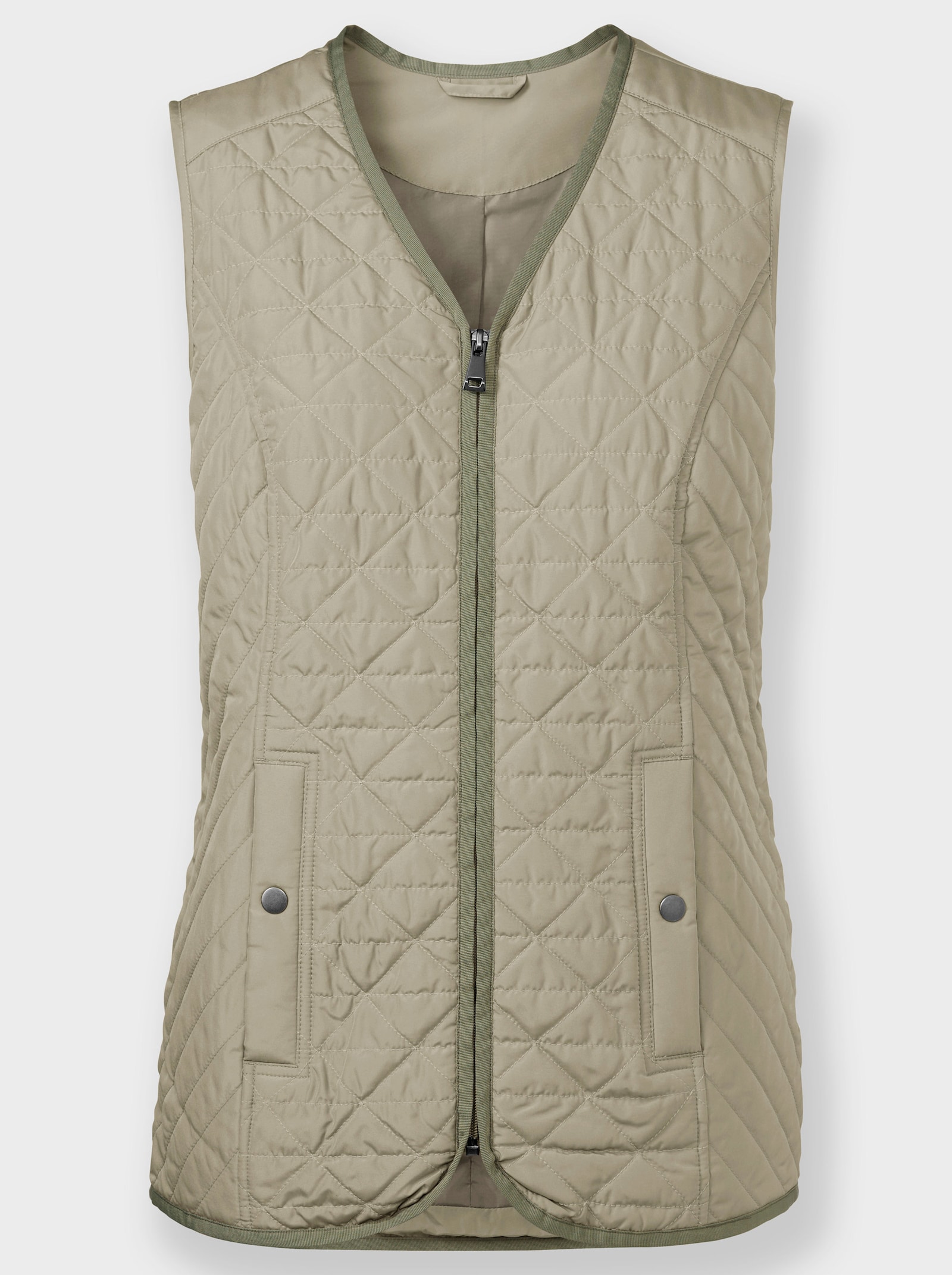 Steppweste mit knöpfbarer Innentasche - schlamm