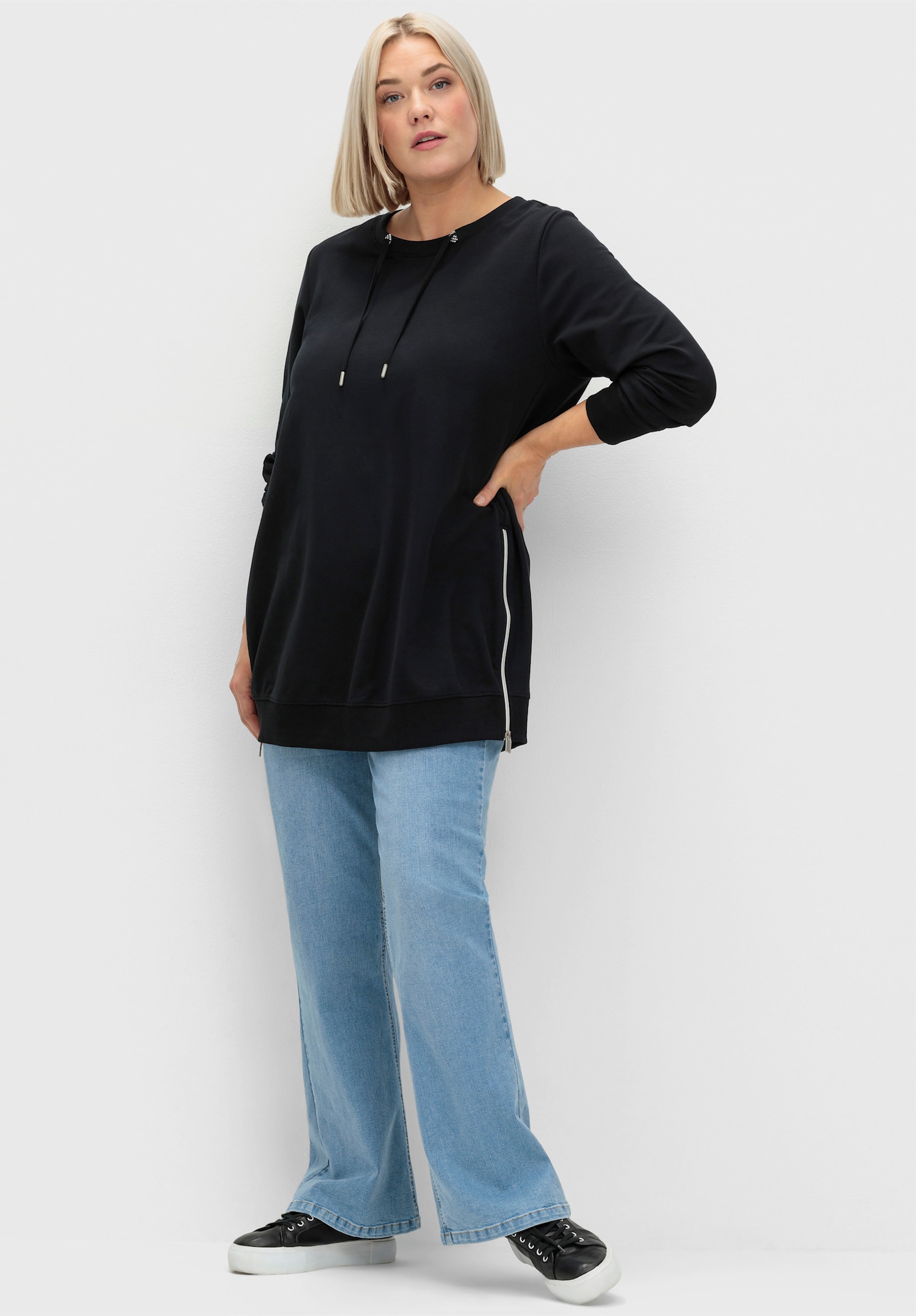 sheego Bootcut-jeans met high-waist-band - light blue-denim