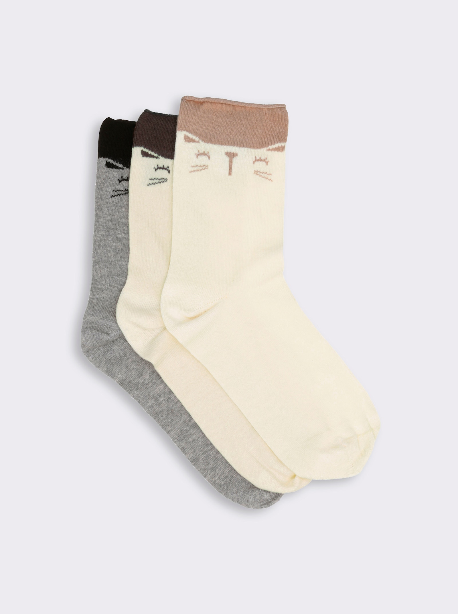 wäschepur Damen-Socken - schwarz + ecru + sand