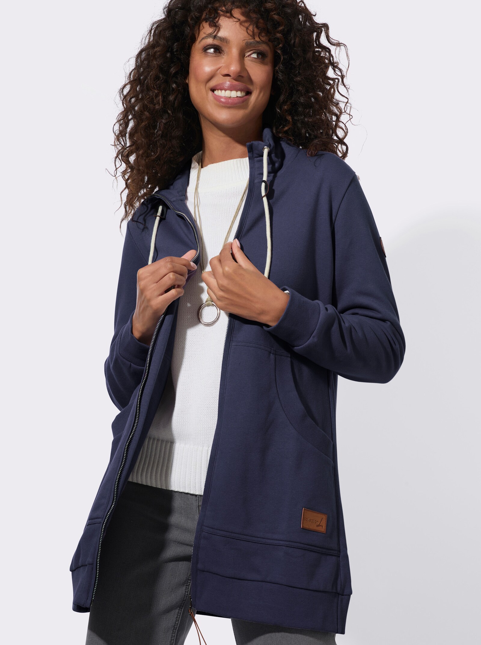  Shirtjacke mit Känguru-Tasche - marine