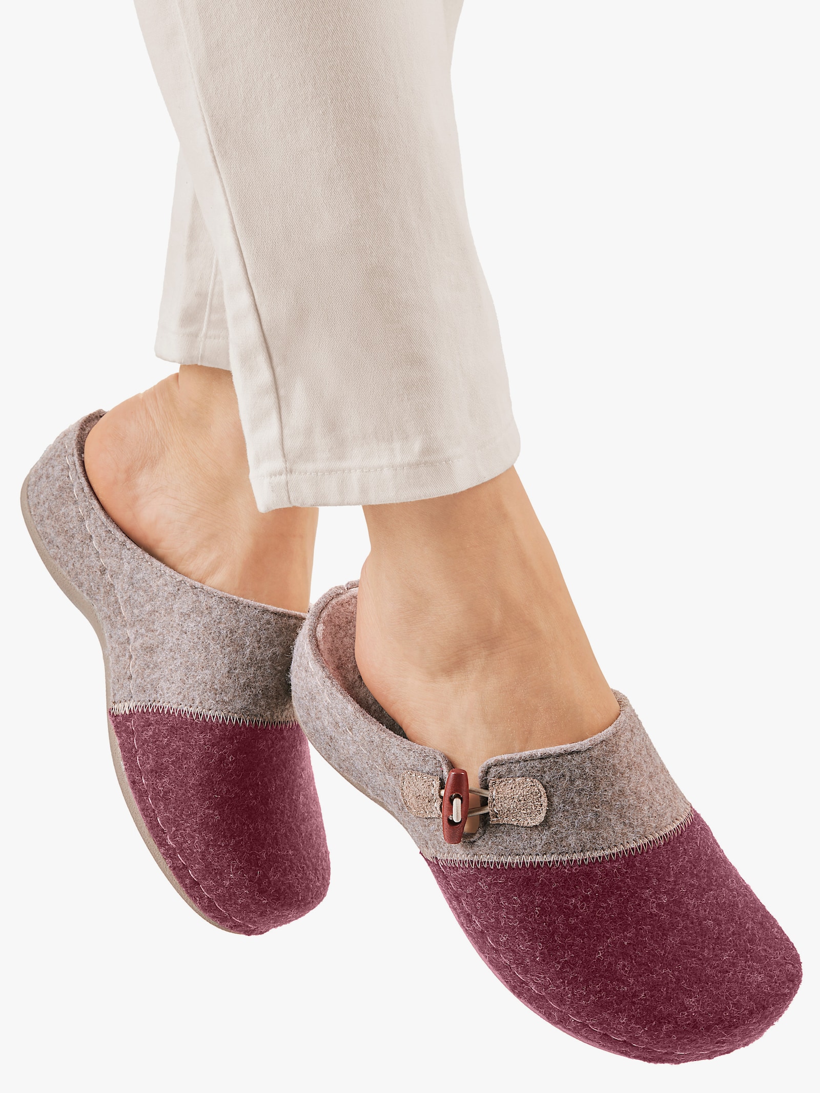 Pantoffel mit Trittdämpfung - rot