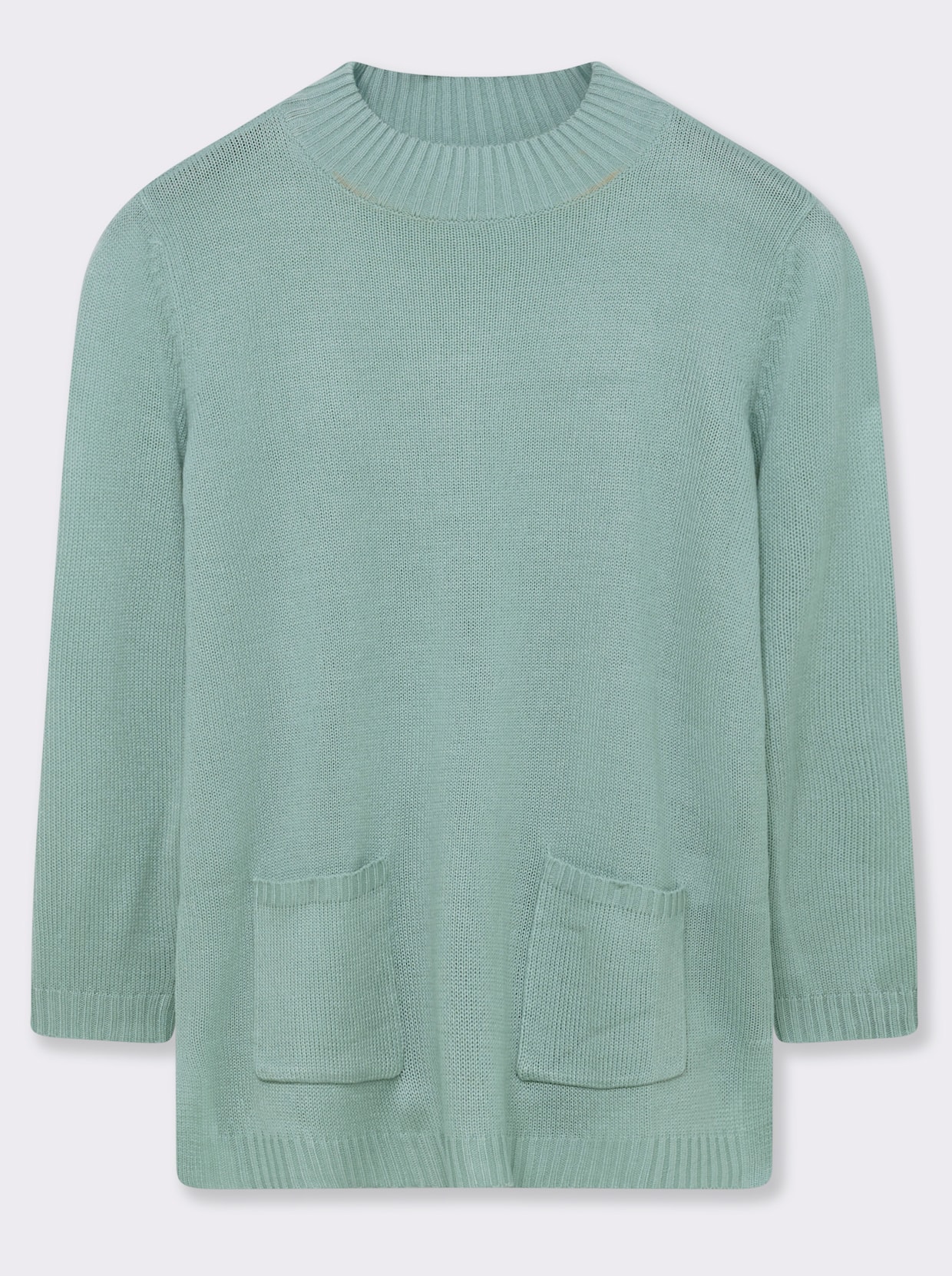 Longpullover mit Stehkragen - kalkmint
