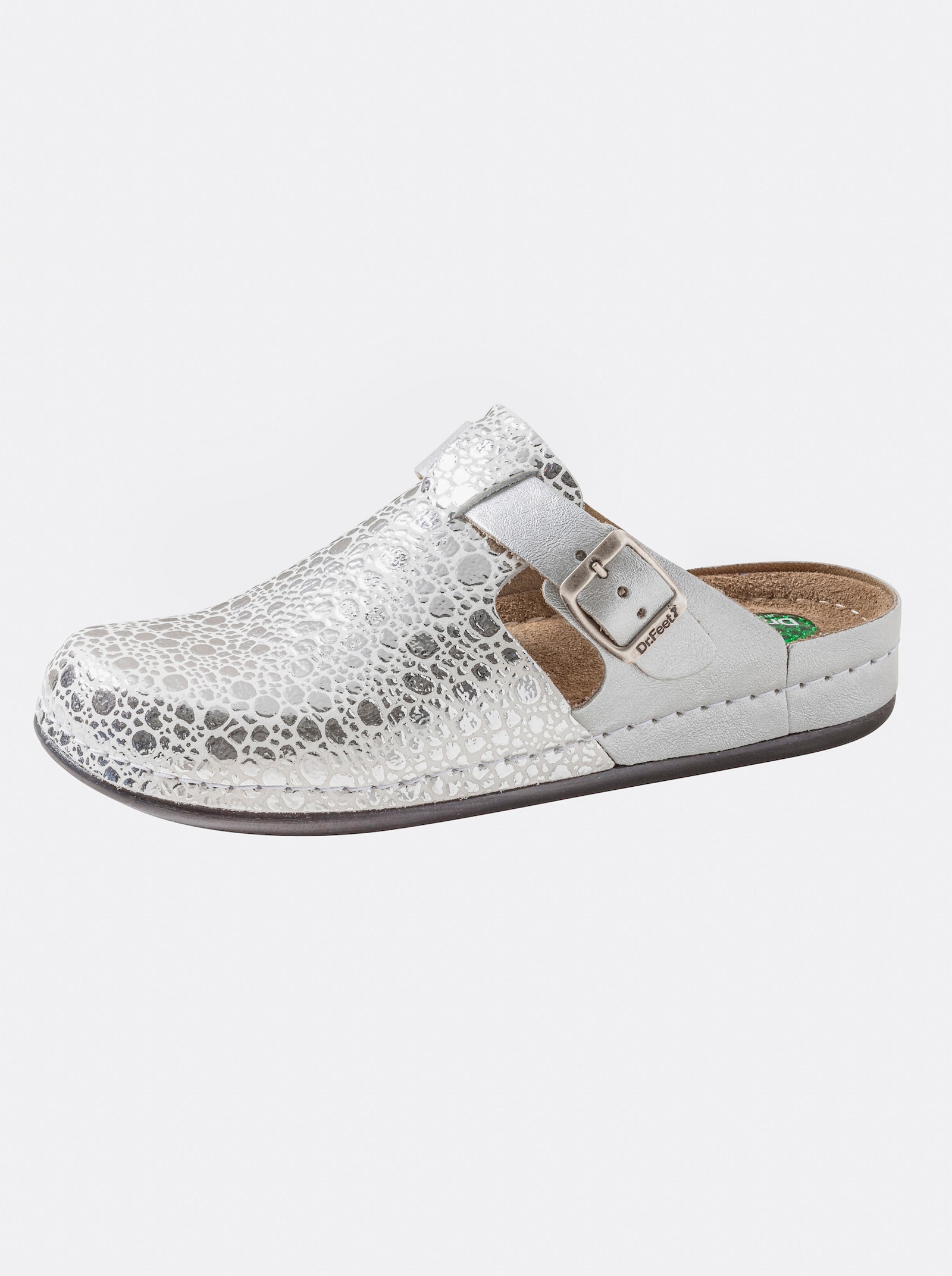 Dr. Feet Pantolette - silberfarben