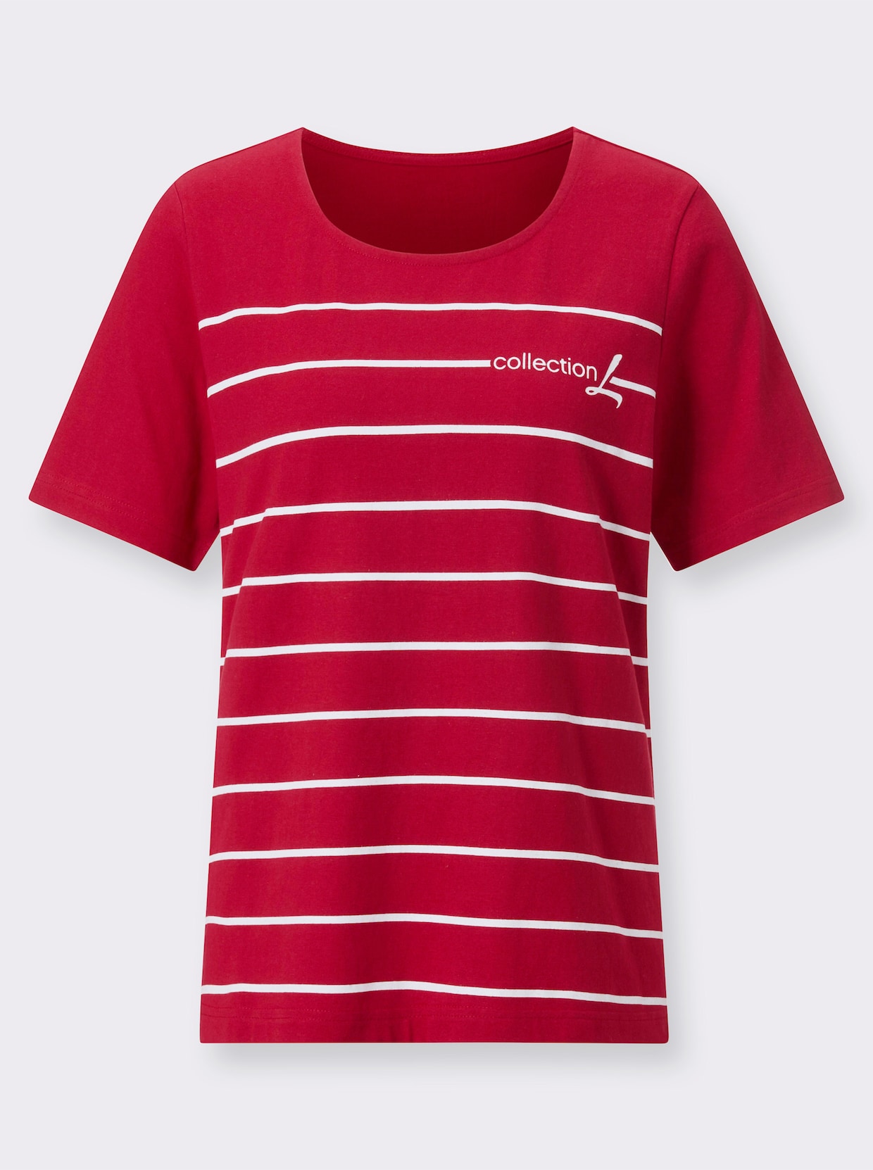 Shirt - rot-ecru-bedruckt