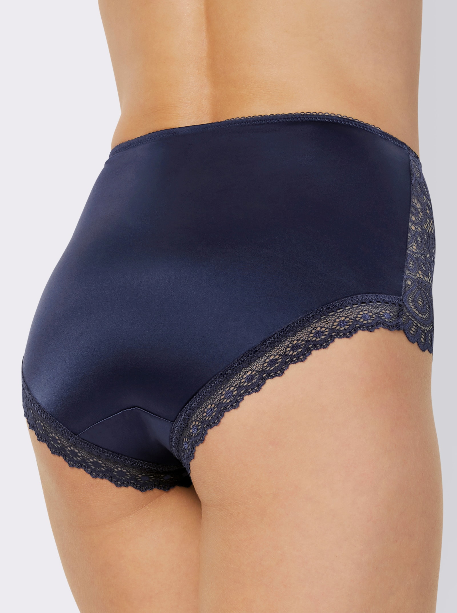 wäschepur Taillenslip mit Spitzen-Details - marine