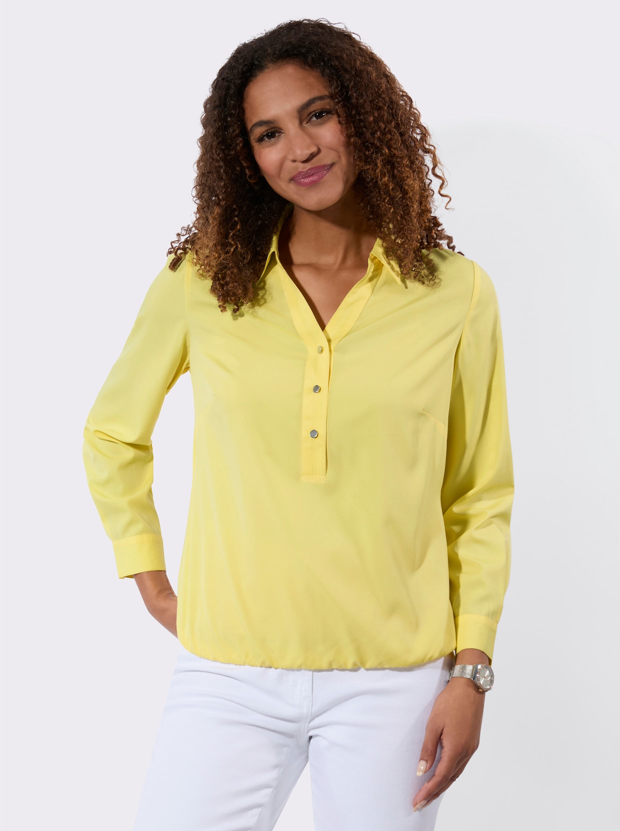 Schlupf-Bluse - zitrone