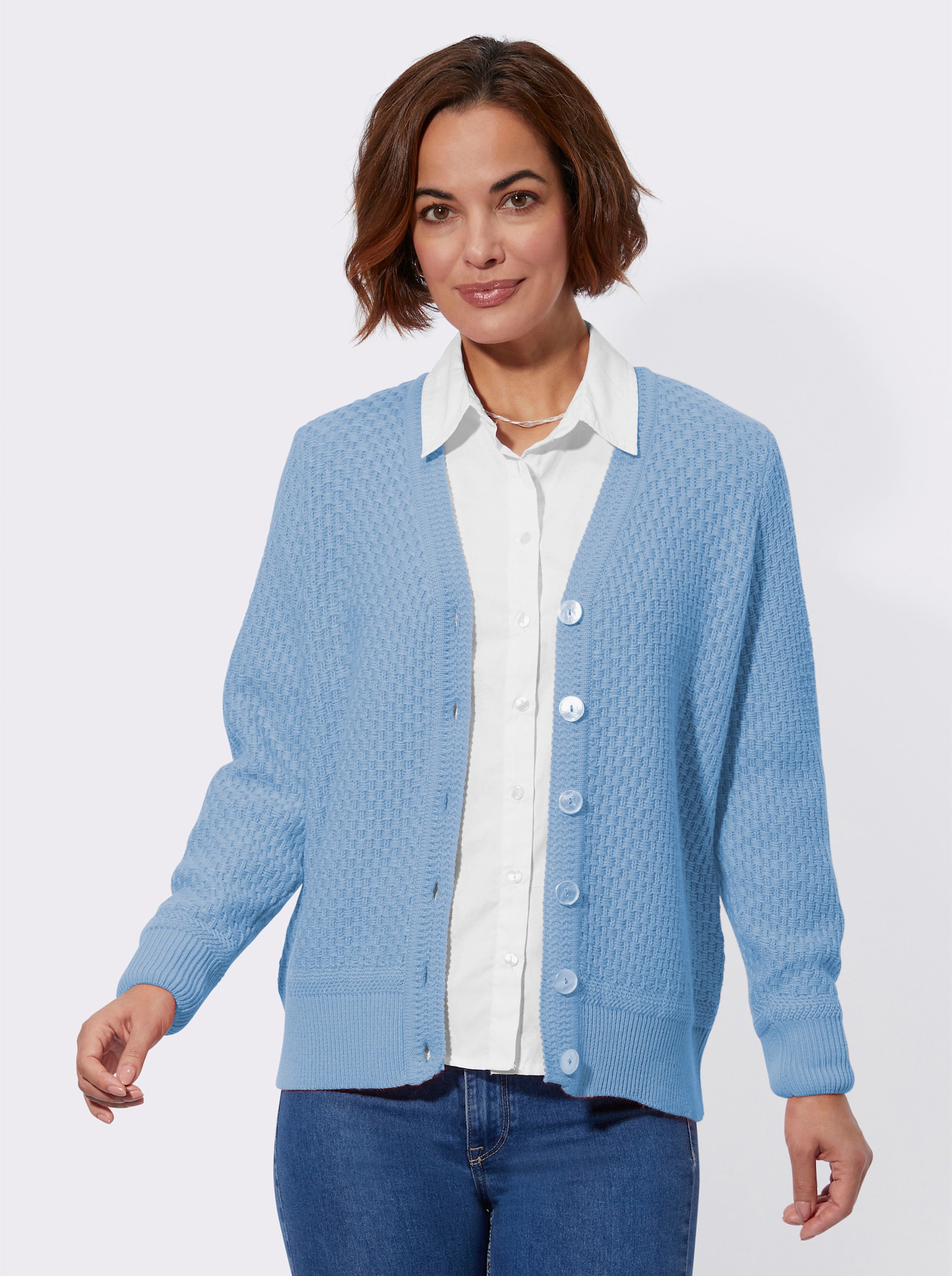 Vest in structuurlook - blauw