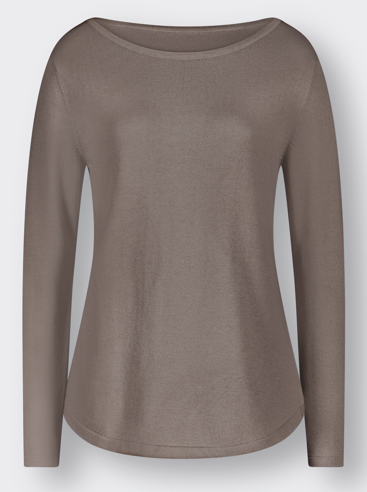 Pullover met ronde hals - taupe