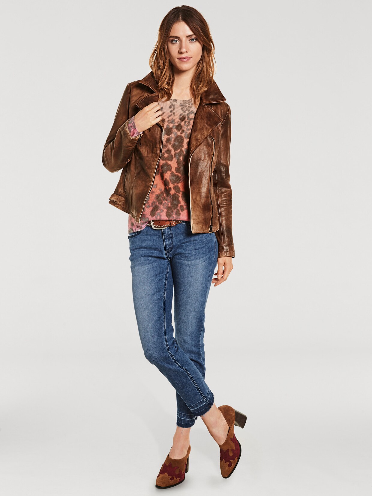 heine Leren jas - cognac