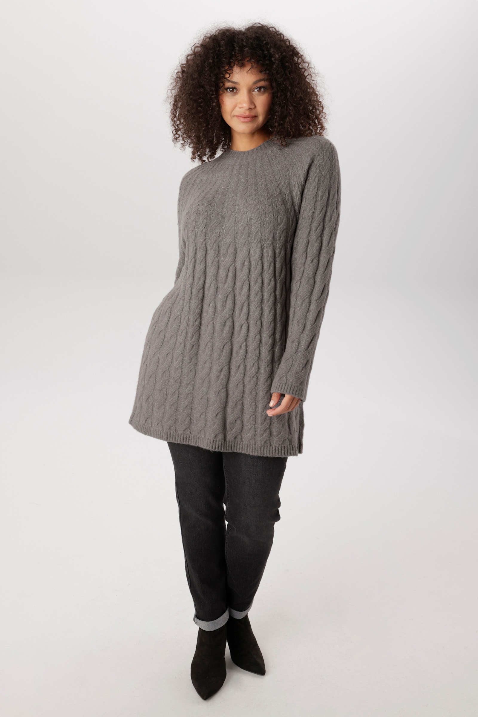 Aniston PLUS Strickpullover - grau