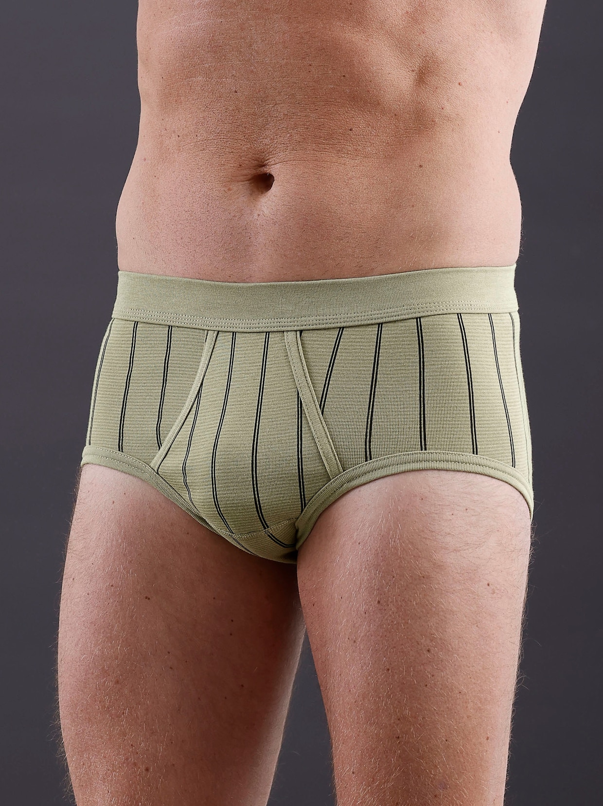 wäschepur men Slip - khaki-gestreift