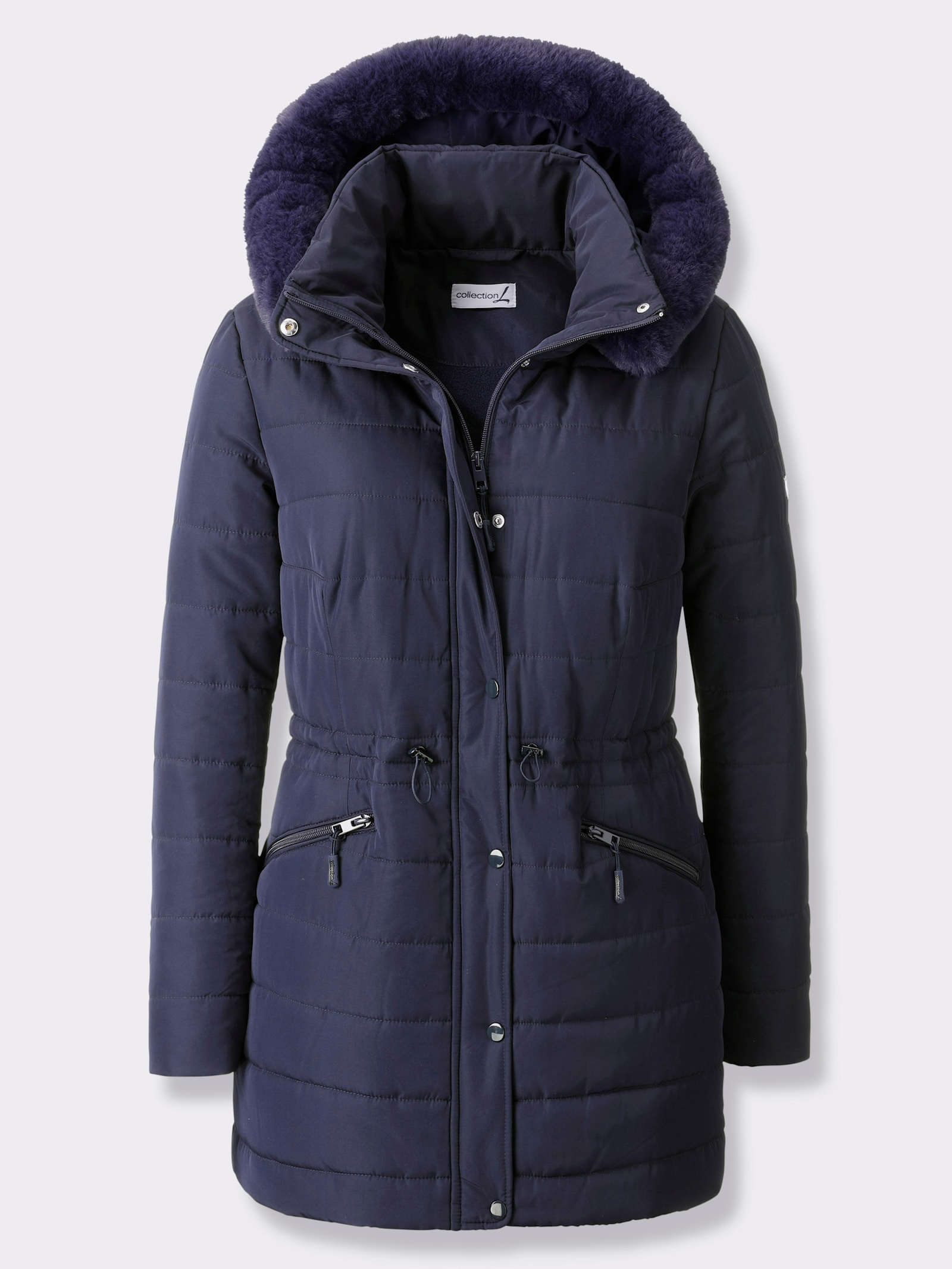 Steppjacke mit verdecktem Reißverschluss - marine