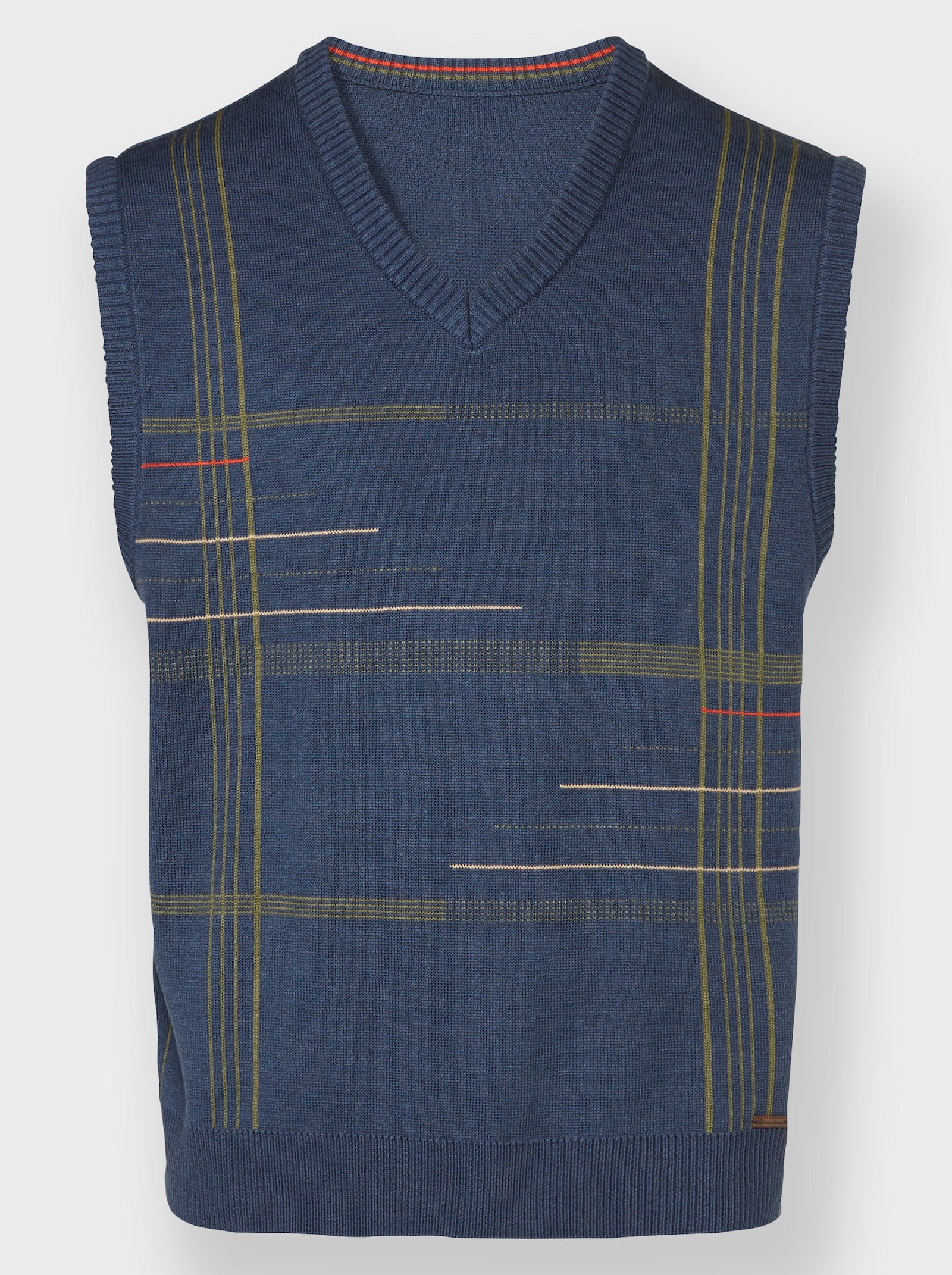 Marco Donati Pullunder mit grafischem Jacquardmuster vorne - dunkelblau-gemustert