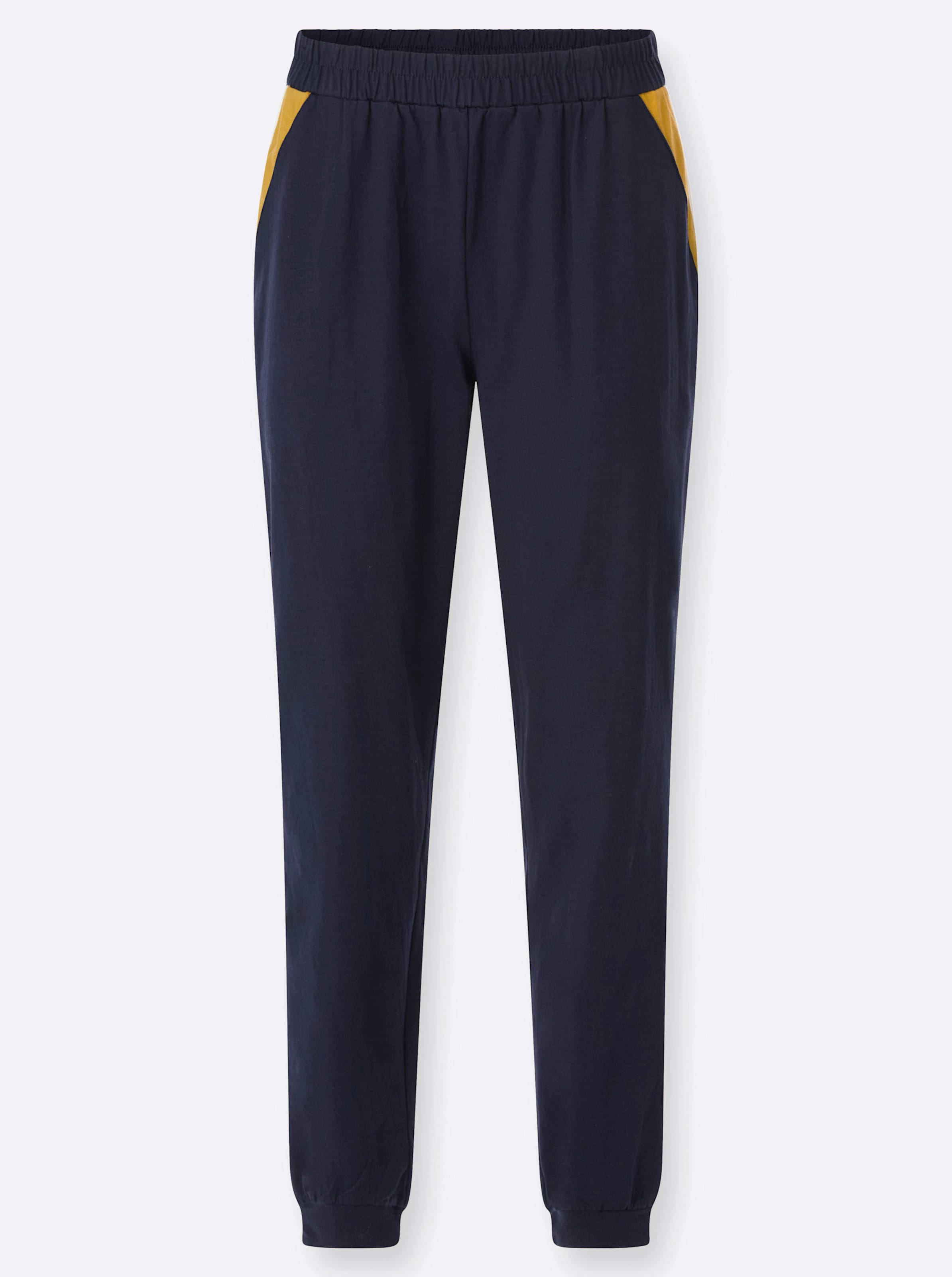 Herren Freizeithose mit Kontrasteinsätzen marine, Größe 60/62 - Bild 2