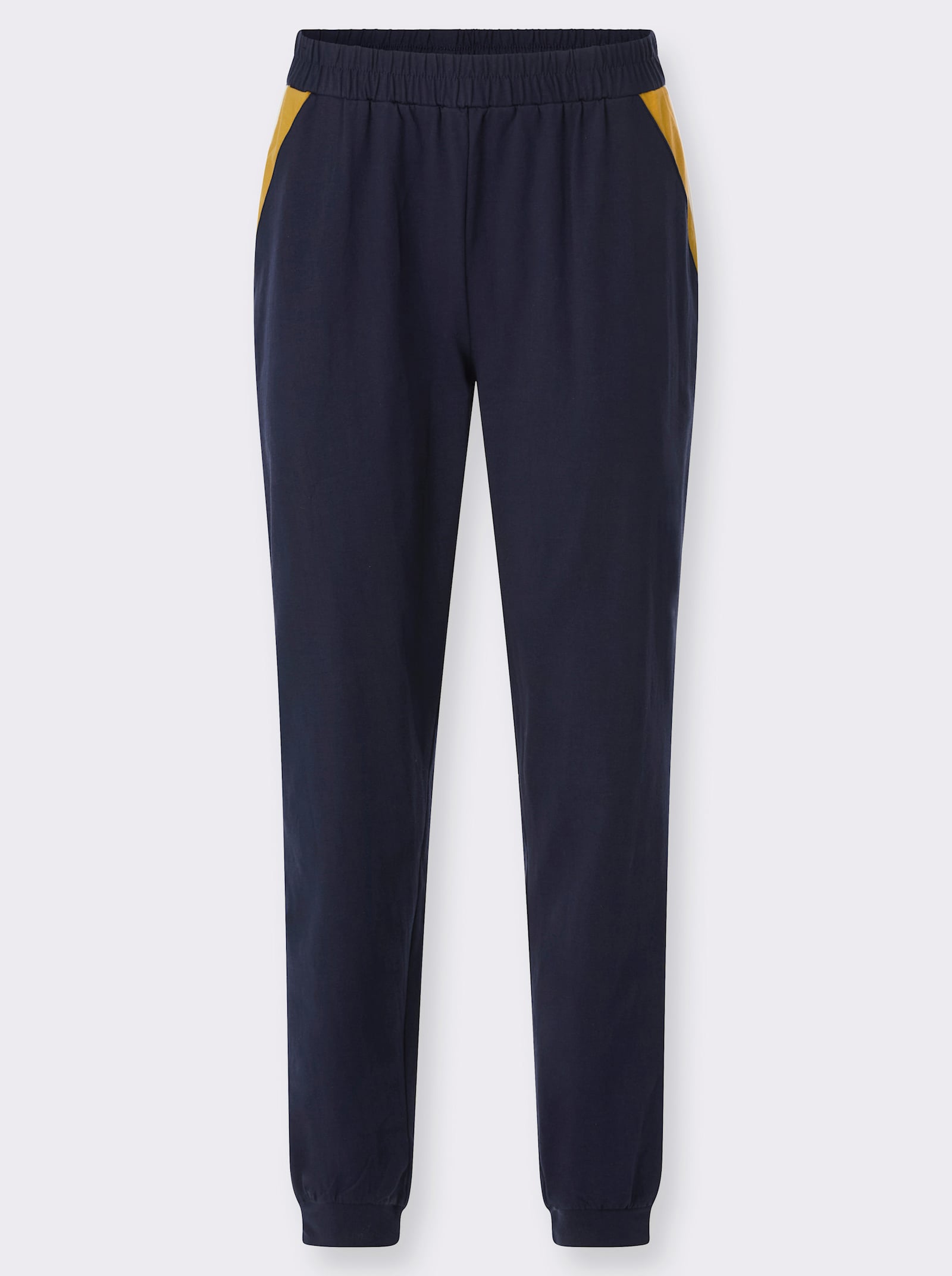 Freizeithose mit Kontrasteinsätzen - marine