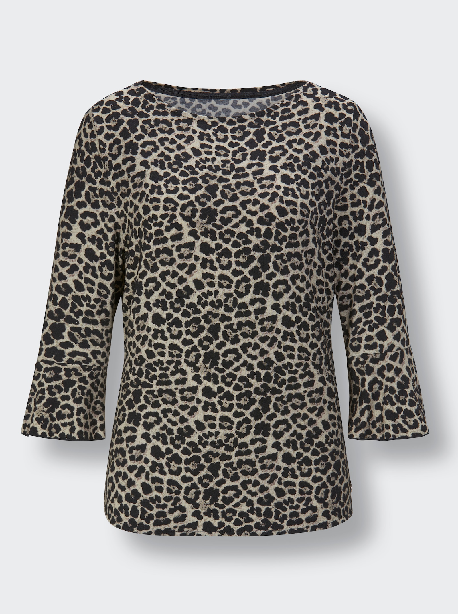 CREATION L PREMIUM 3/4-Arm-Shirt im Digitalprint - elfenbein-schwarz-bedruckt