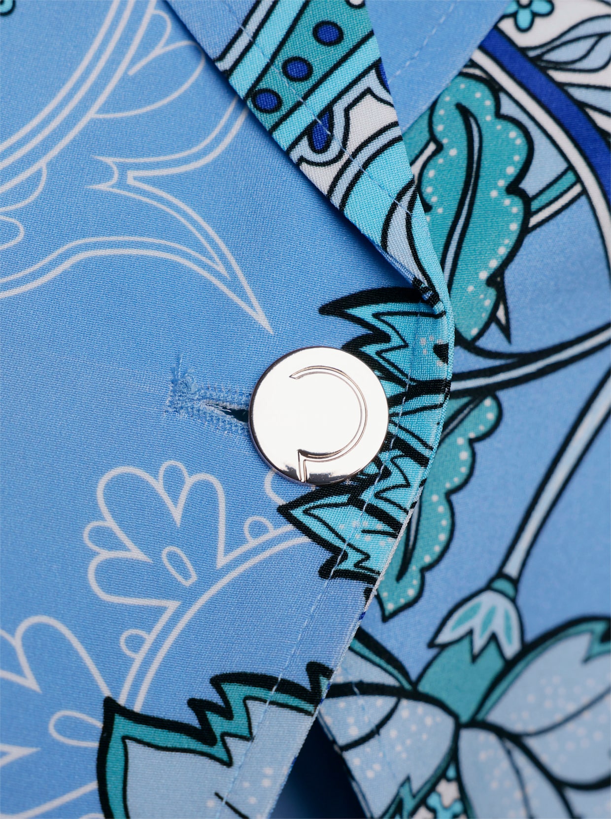 CREATION L PREMIUM Blazer aus reiner, edler Seide - himmelblau-eisblau-bedruckt