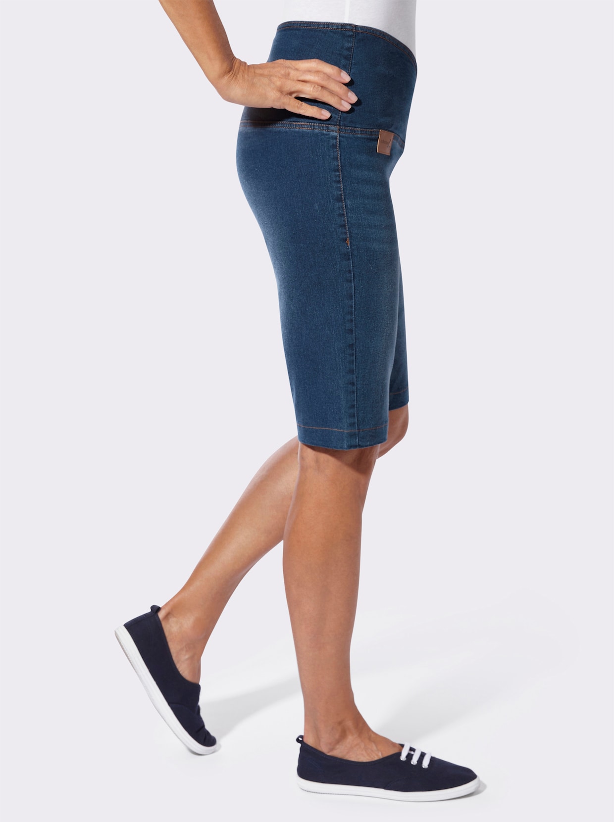 Jeansbermudas - blue-stone-washed