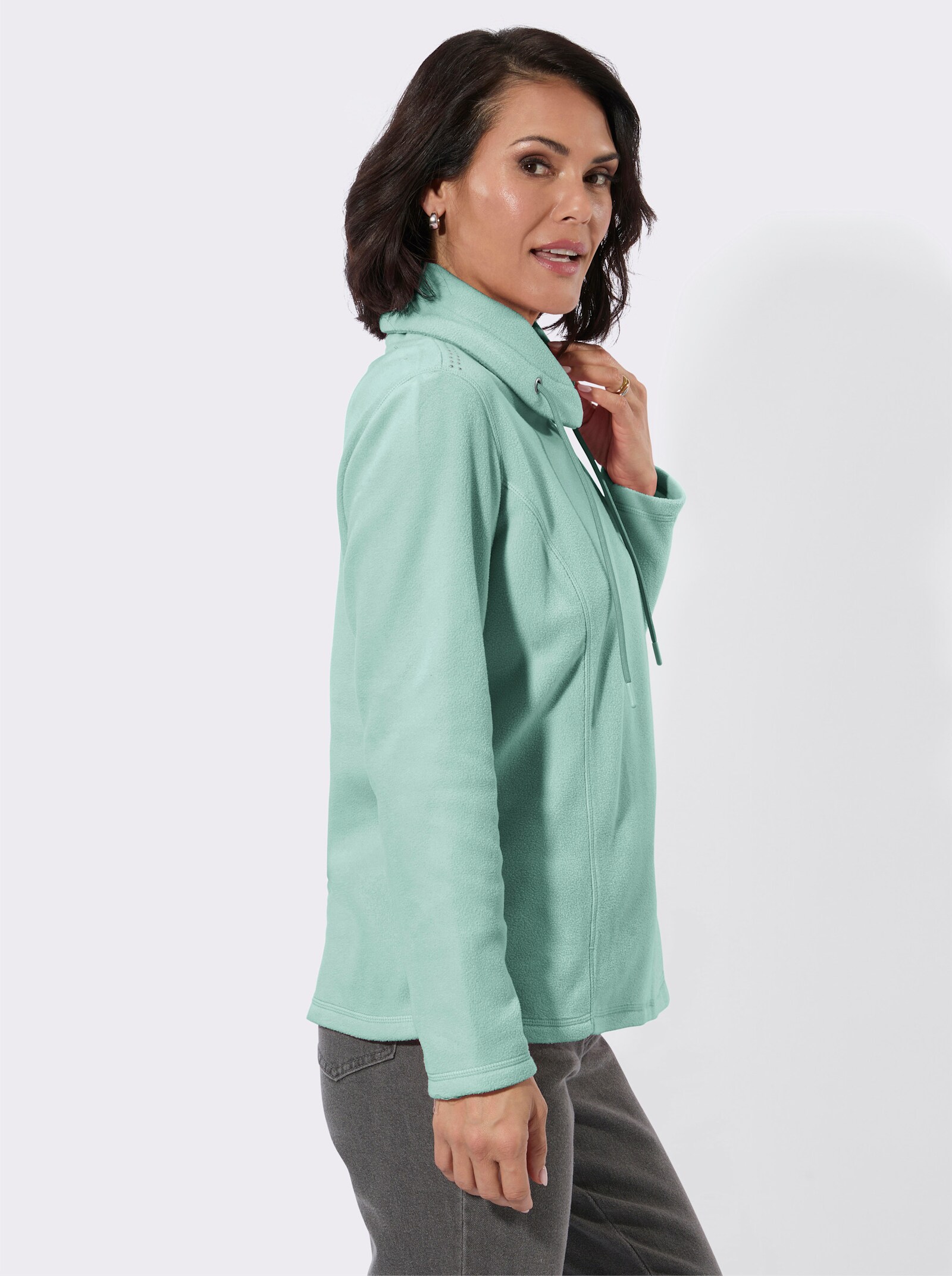 Fleeceshirt mit Antipilling-Ausrüstung - kalkmint