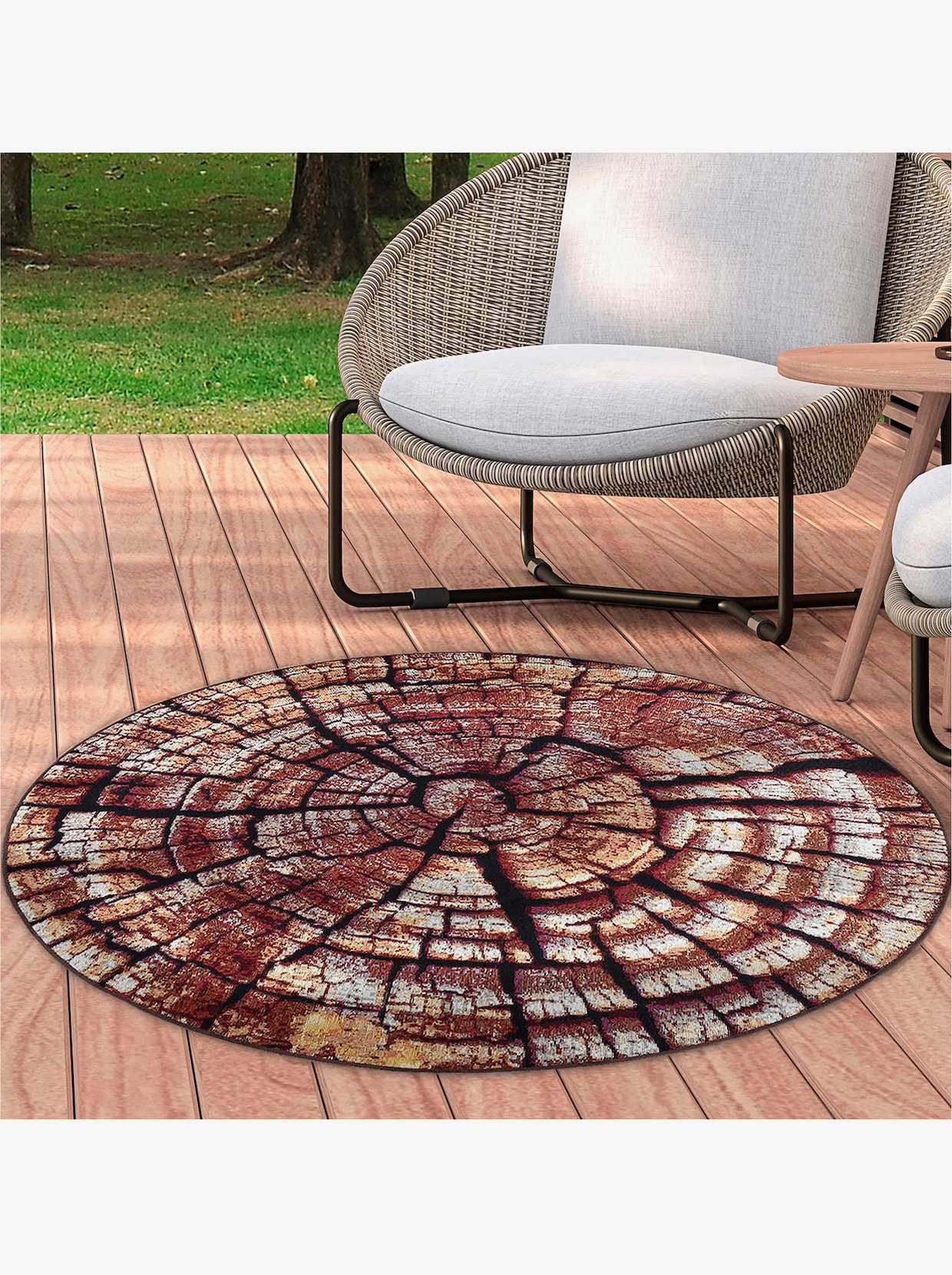 Theko Teppich - braun-gemustert