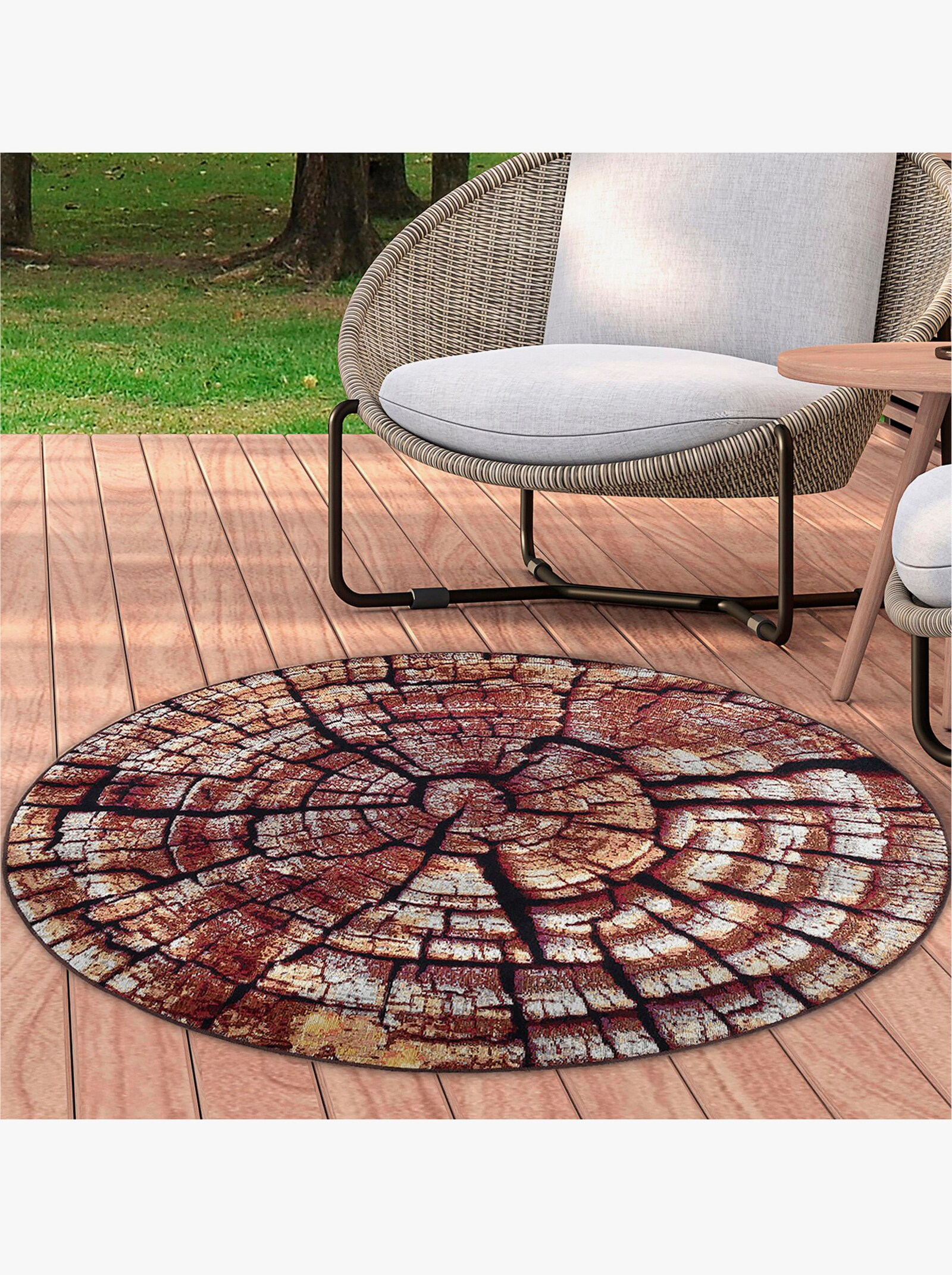 Theko Teppich - braun-gemustert