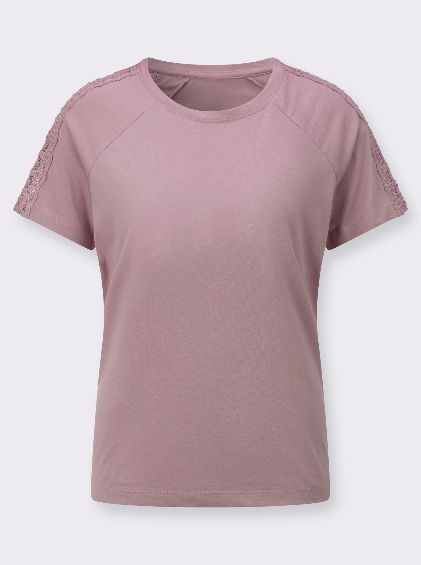 Shirt mit Spitzeneinsätzen - mauve