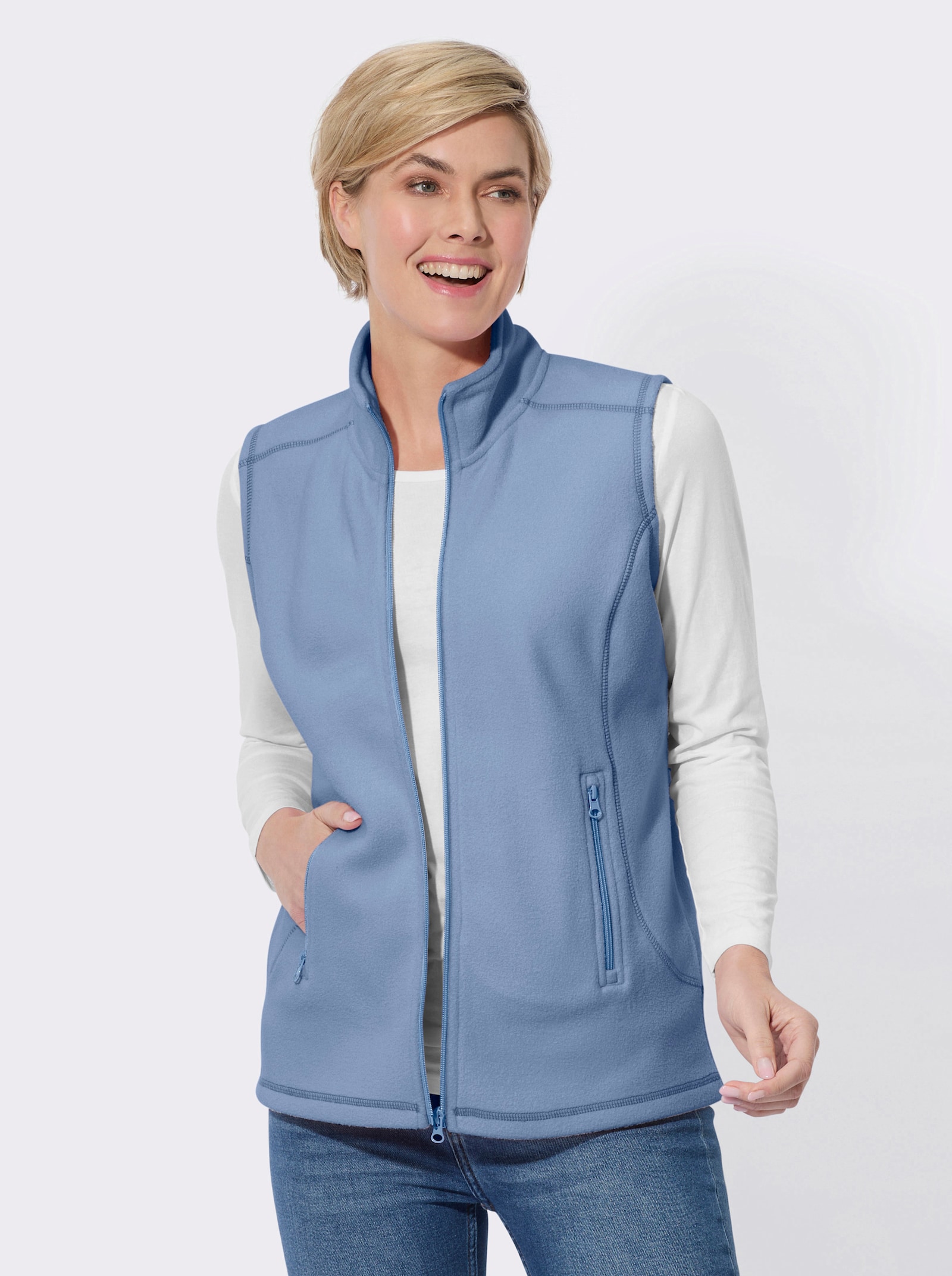 Fleecegilet in antipilling-uitvoering - bleu