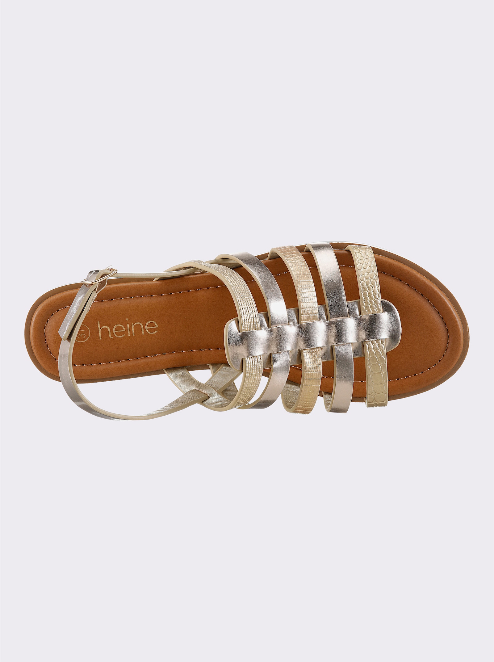 heine Sandale in Metallic-Optik - goldfarben