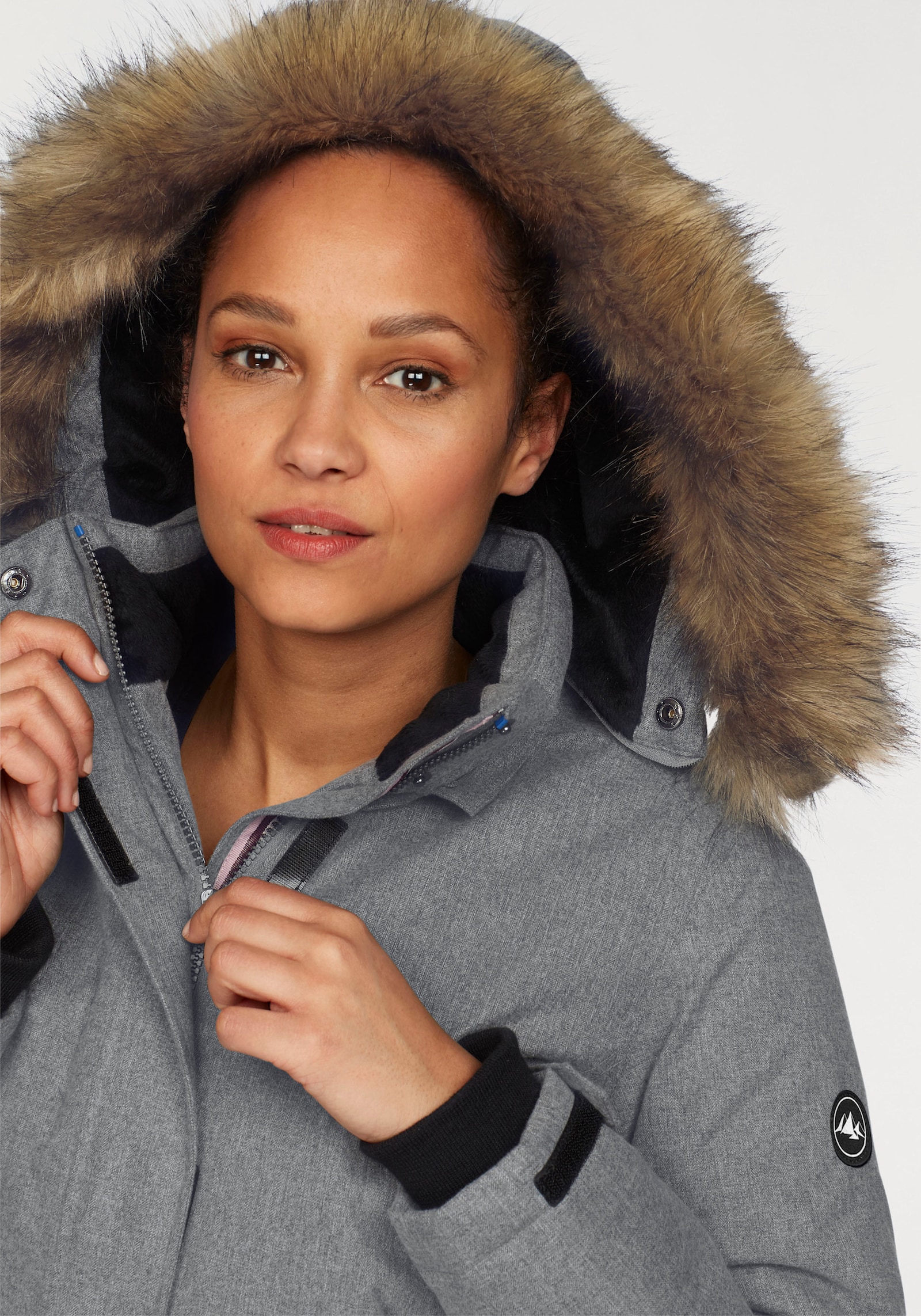 Polarino Funktionsparka - grau-meliert