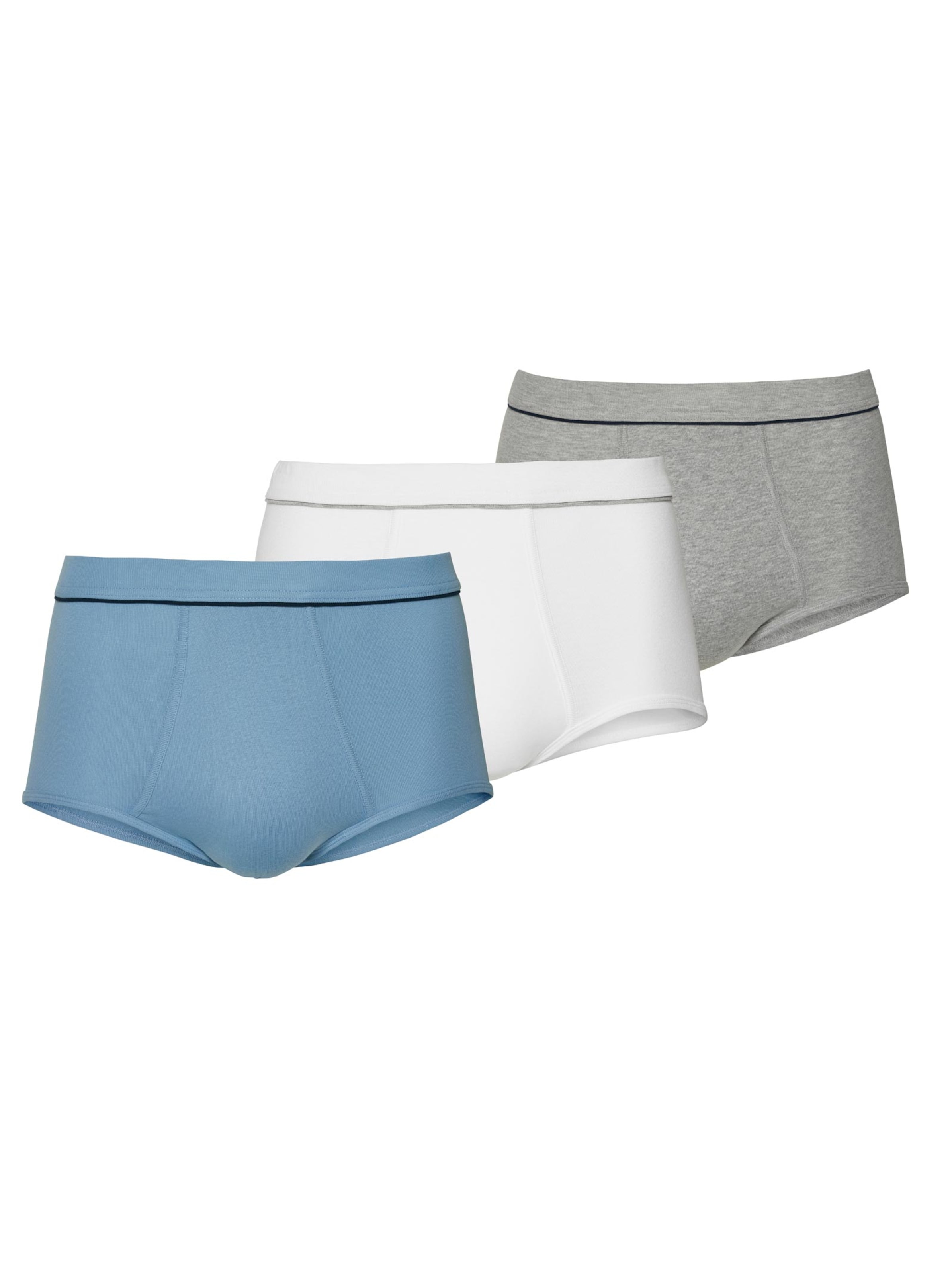 Slip - weiß + grau + blau