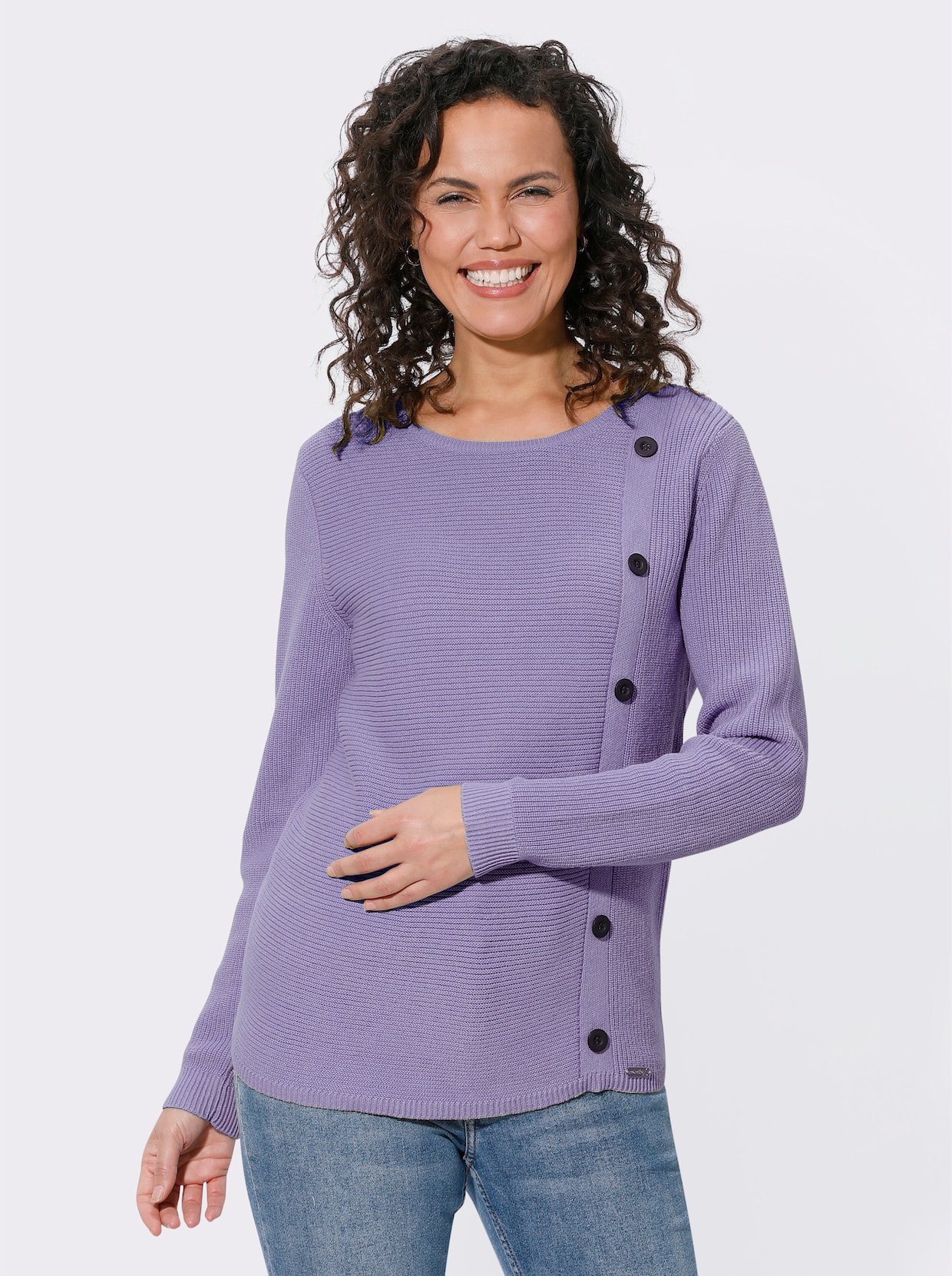 Pullover met ronde hals - lavendel