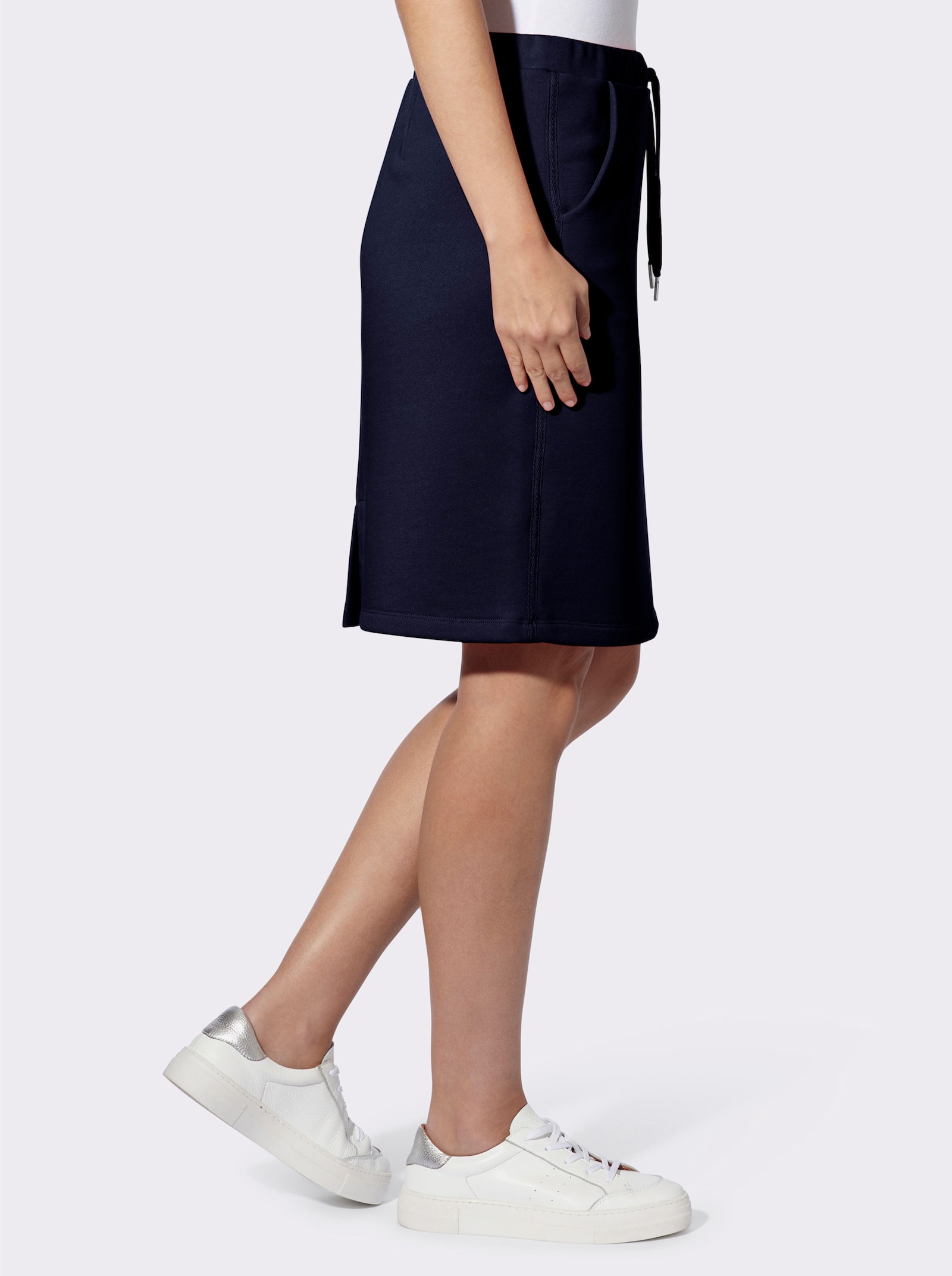 heine Sweatrock mit seitlichen Zierstreifen - marine