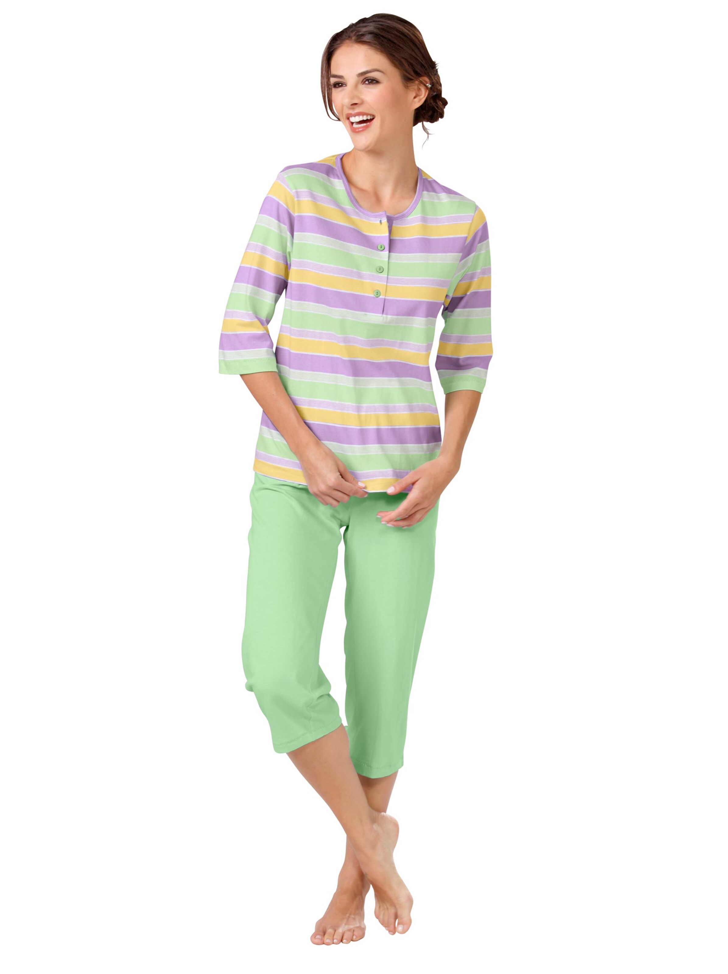 Schlafanzug - pistazie-gestreift