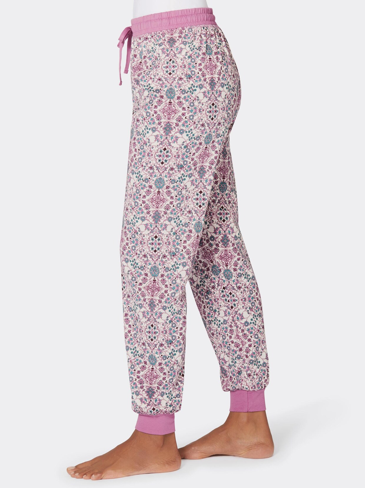 wäschepur Schlafanzug-Hose - rosé-bedruckt