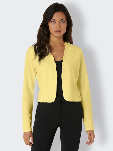 CREATION L PREMIUM Shirtjacke mit gewellten Kanten - zitrone