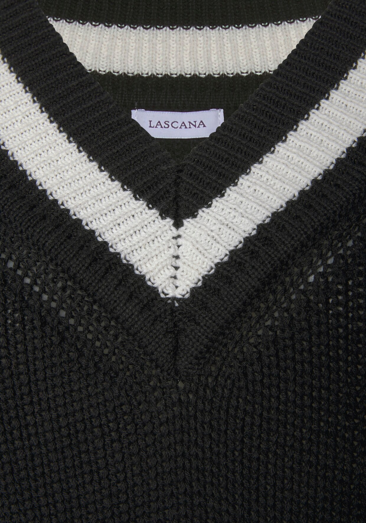 LASCANA Pullover met V-hals - zwart