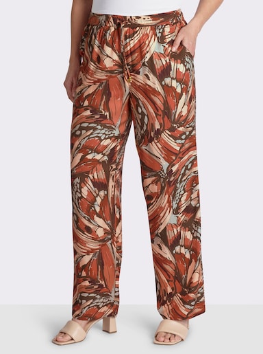 sheego Schlupfhose mit Rundum-Dehnbund - schoko-sand-bedruckt