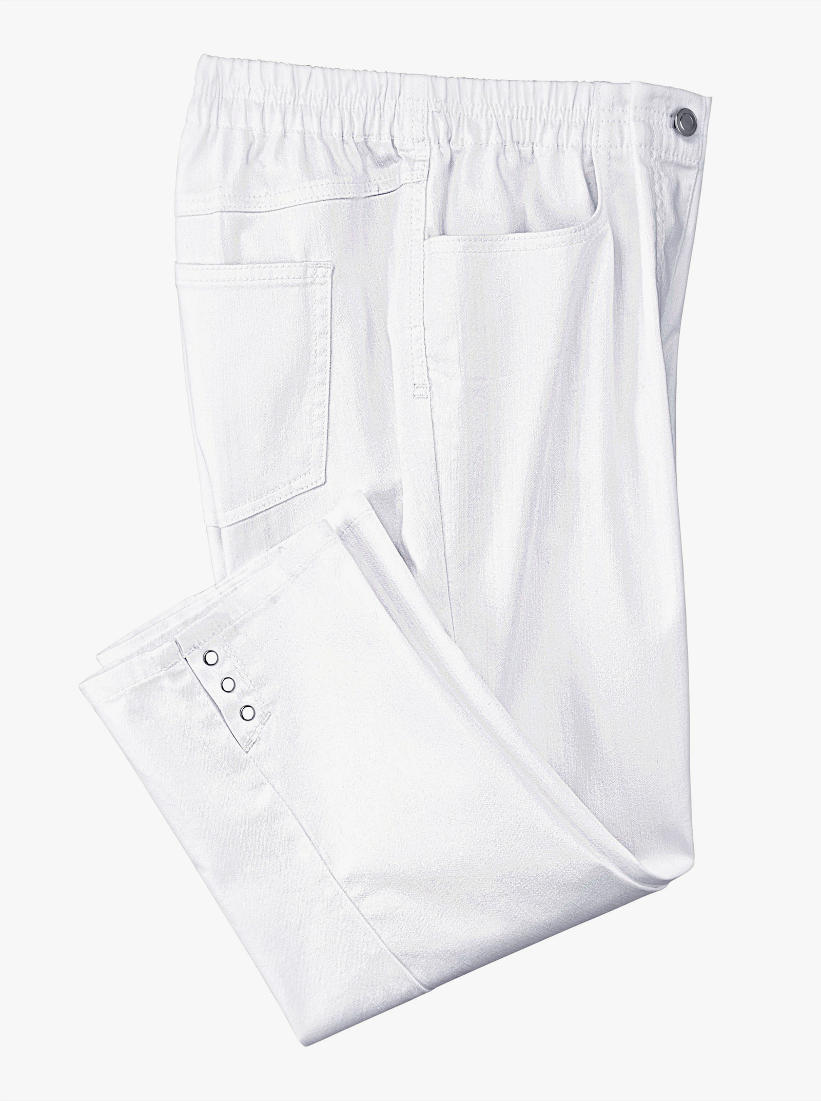 Capri-jeans met sierstuds - wit