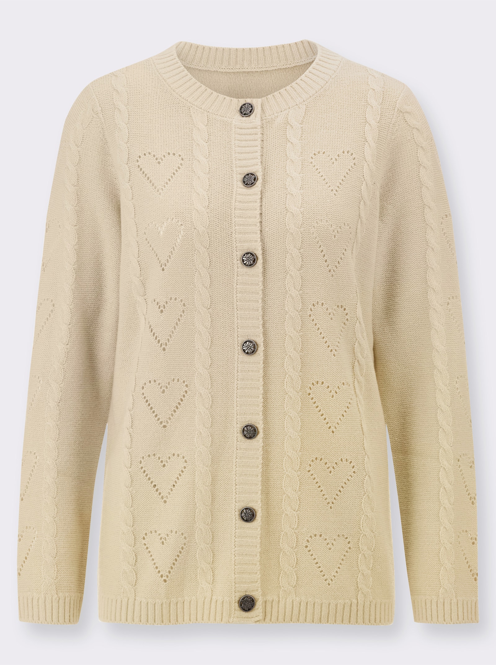 Strickjacke mit Trachtenknöpfen - sand