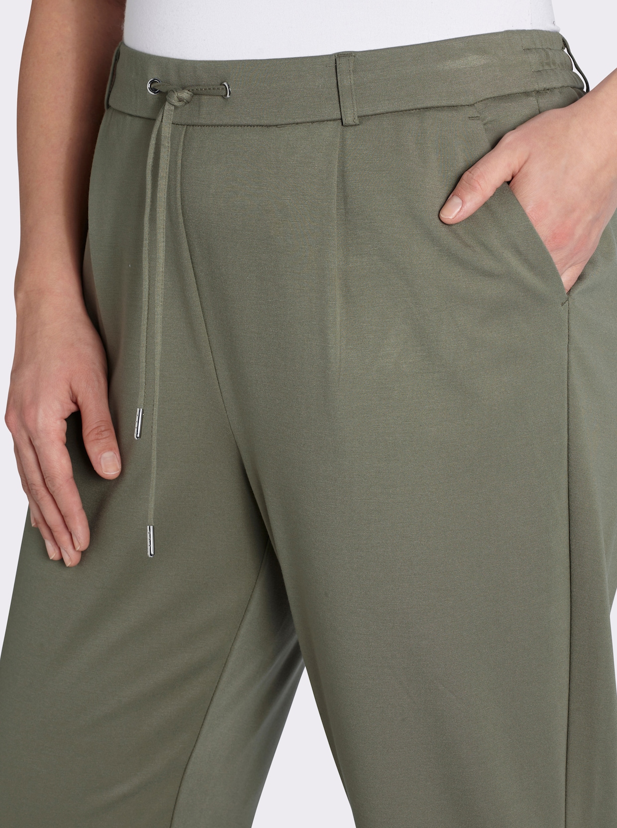 Jogg Pants in Interlock-Qualität - khaki